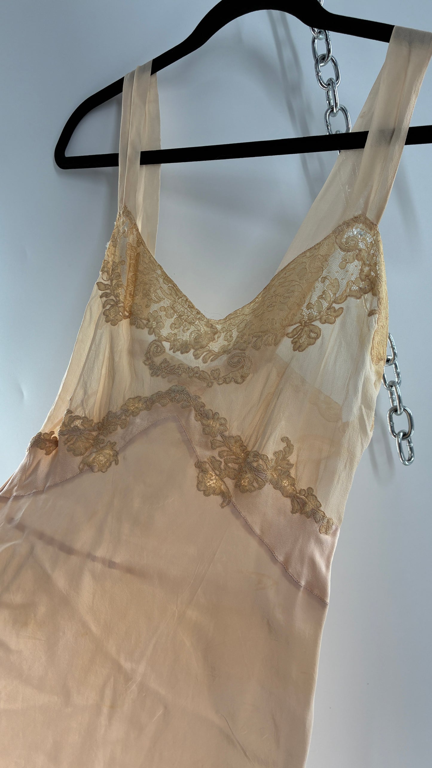 Vintage 1950s Handmade French Silk Nightgown Style Dress