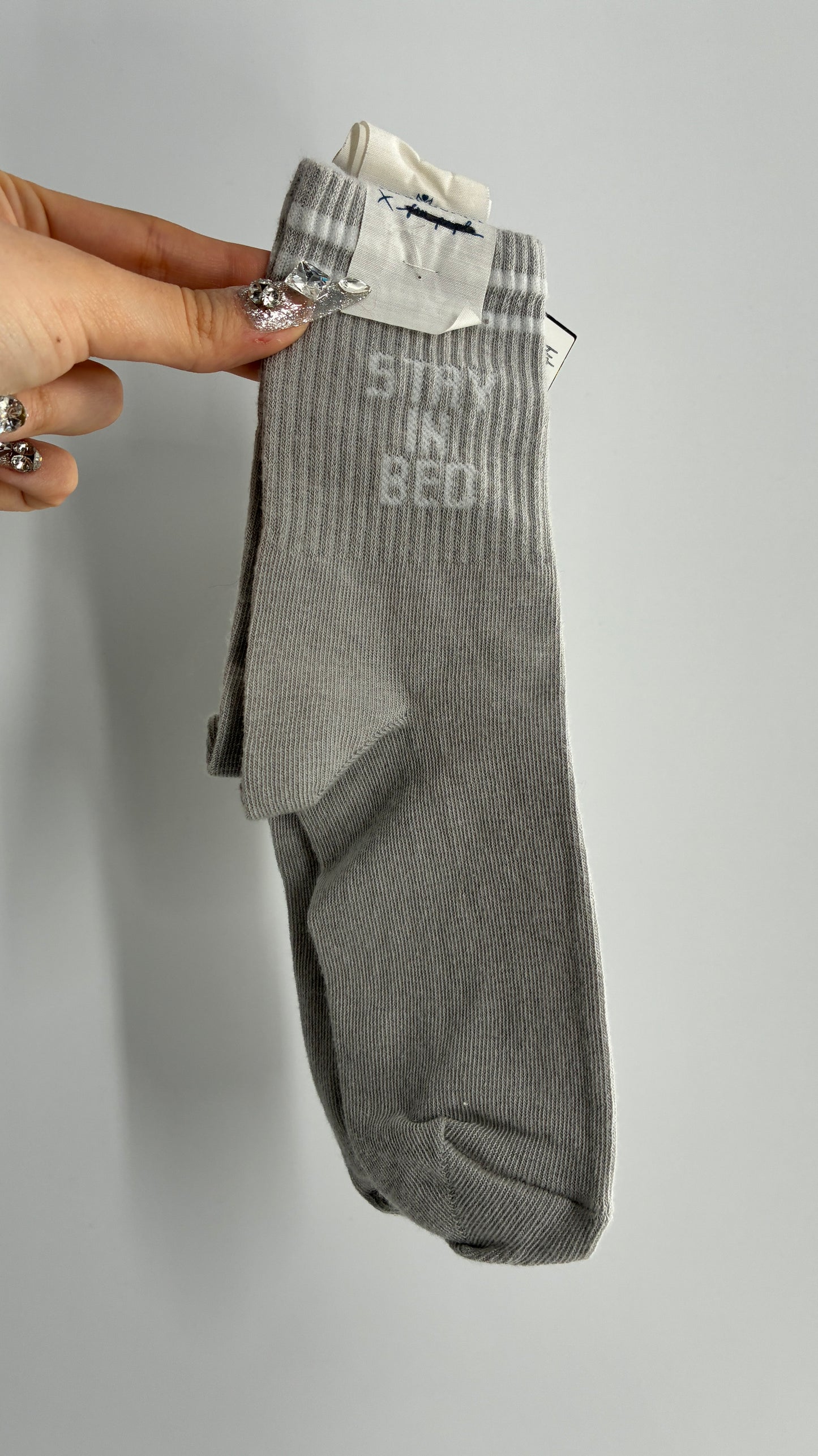 YEAH BUNNY Stay In Bed Grey Socks