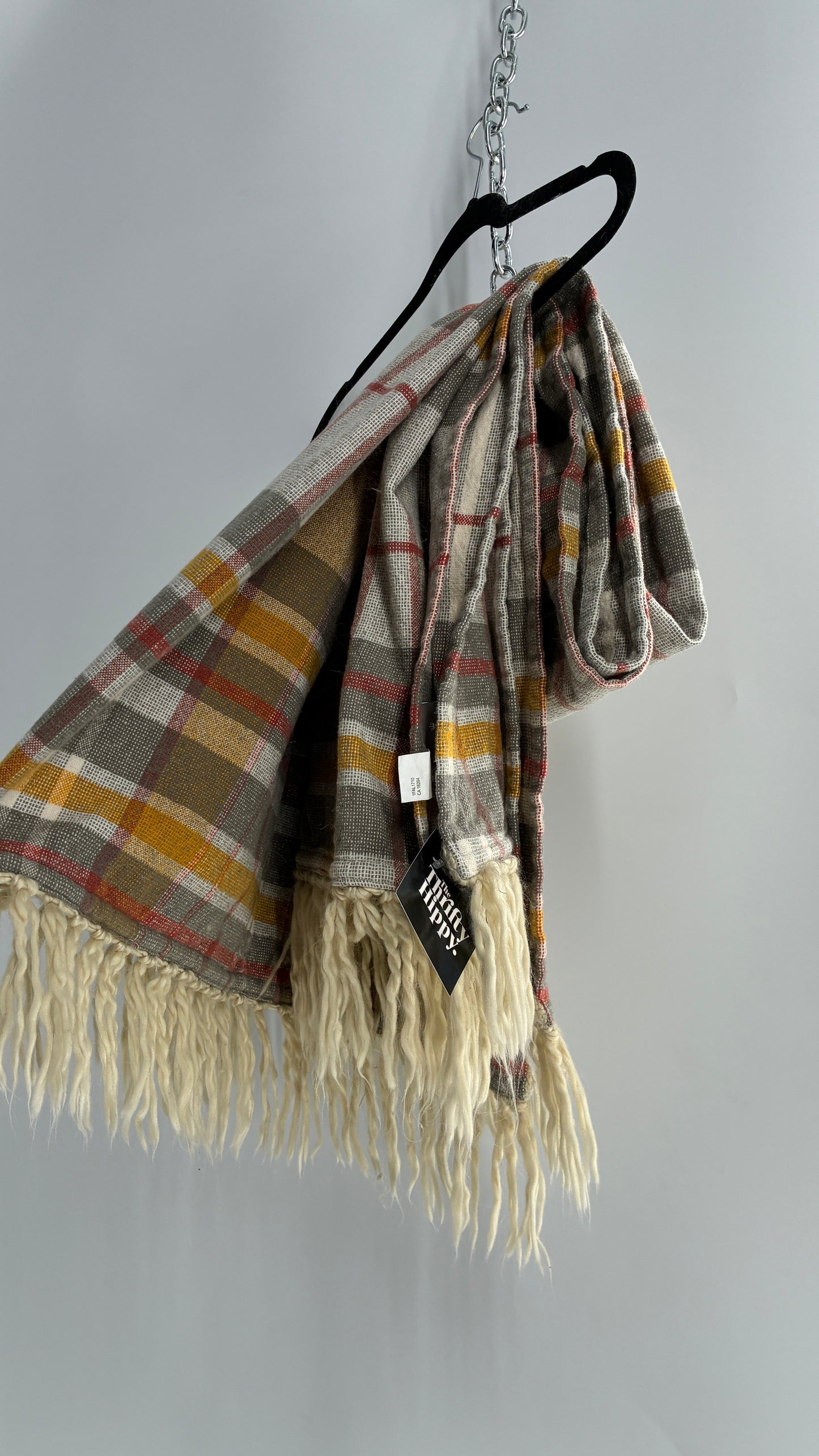 Vintage Hallmark Oversized Extremely Thick 100% Cotton Fringed Blanket Scarf