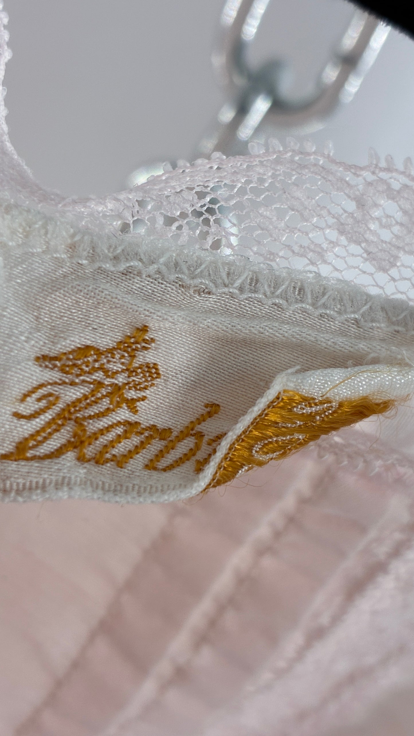 Vintage Barbarie Baby Pink Nightgown Style Dress with Embroidered Florals and Ruffled Straps