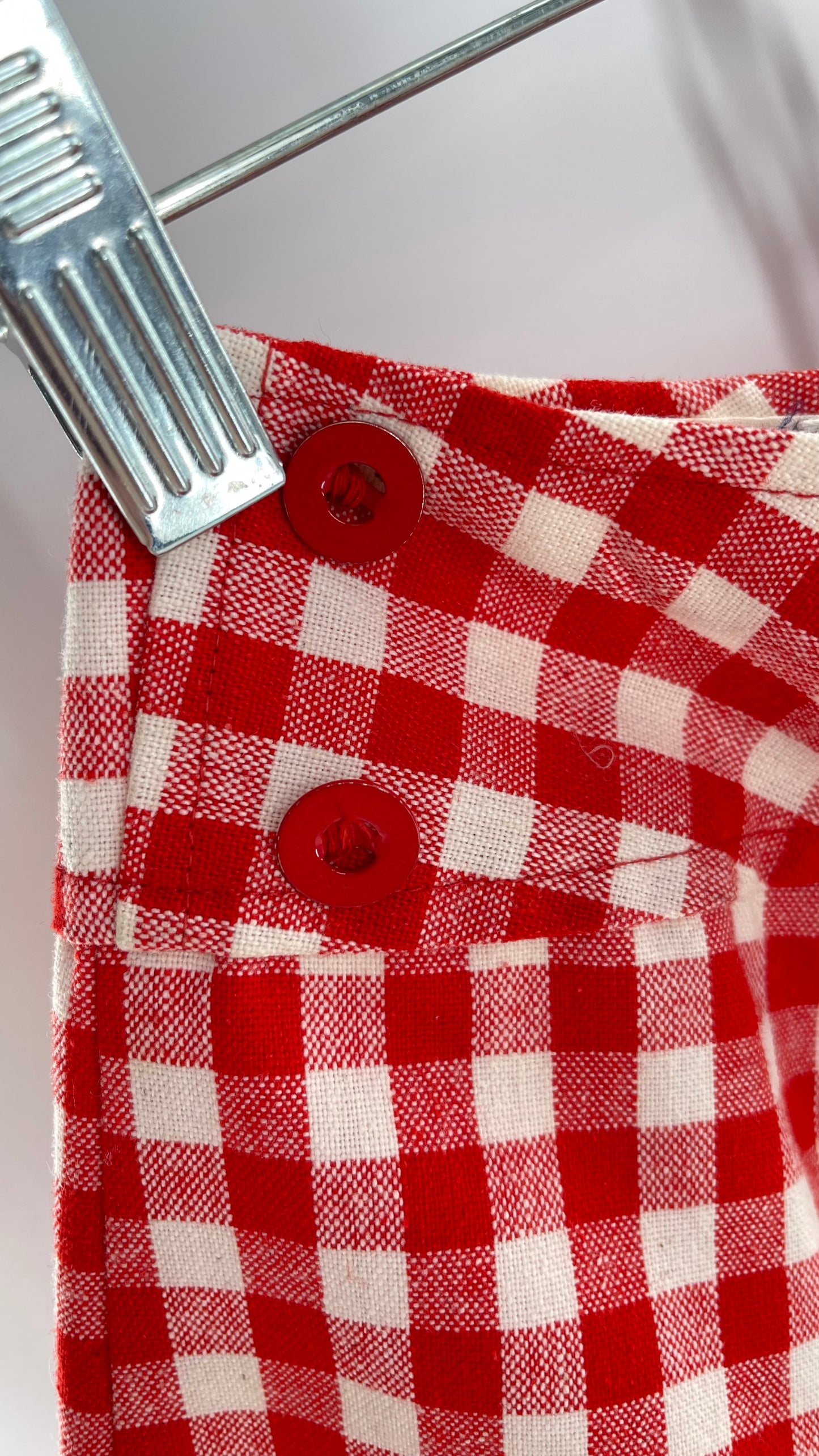 Vintage Bobbie Brook Red and White Picnic Mini Skirt (Large)