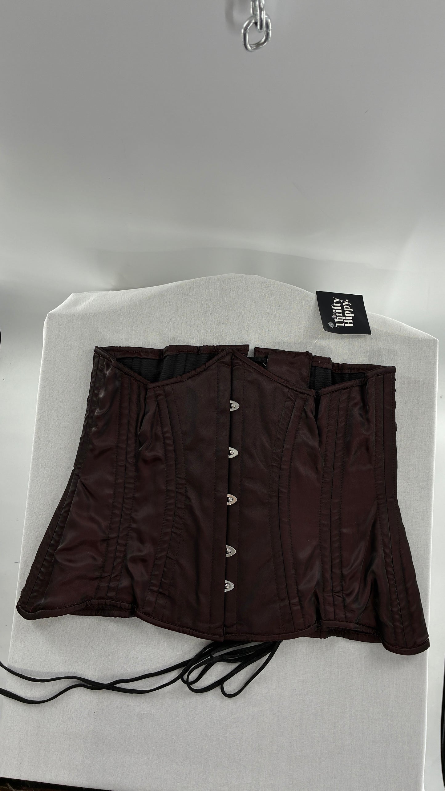 Vintage ORCHARD CORSETS Heavy Duty Burgundy Brown Corset (30”)