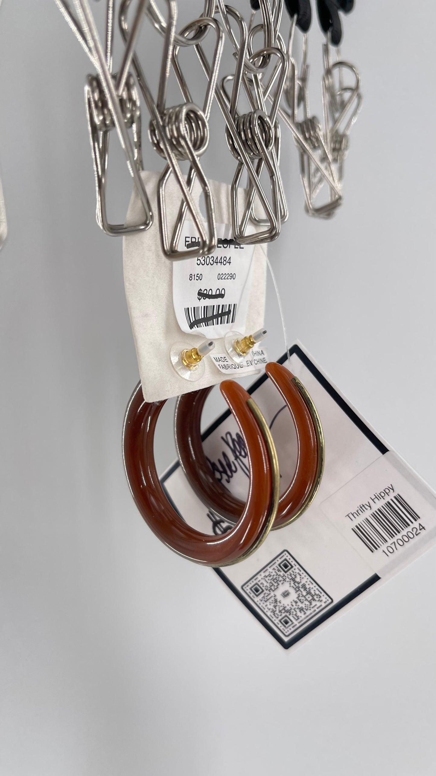 Free People Brown + Brass Hoop Earring