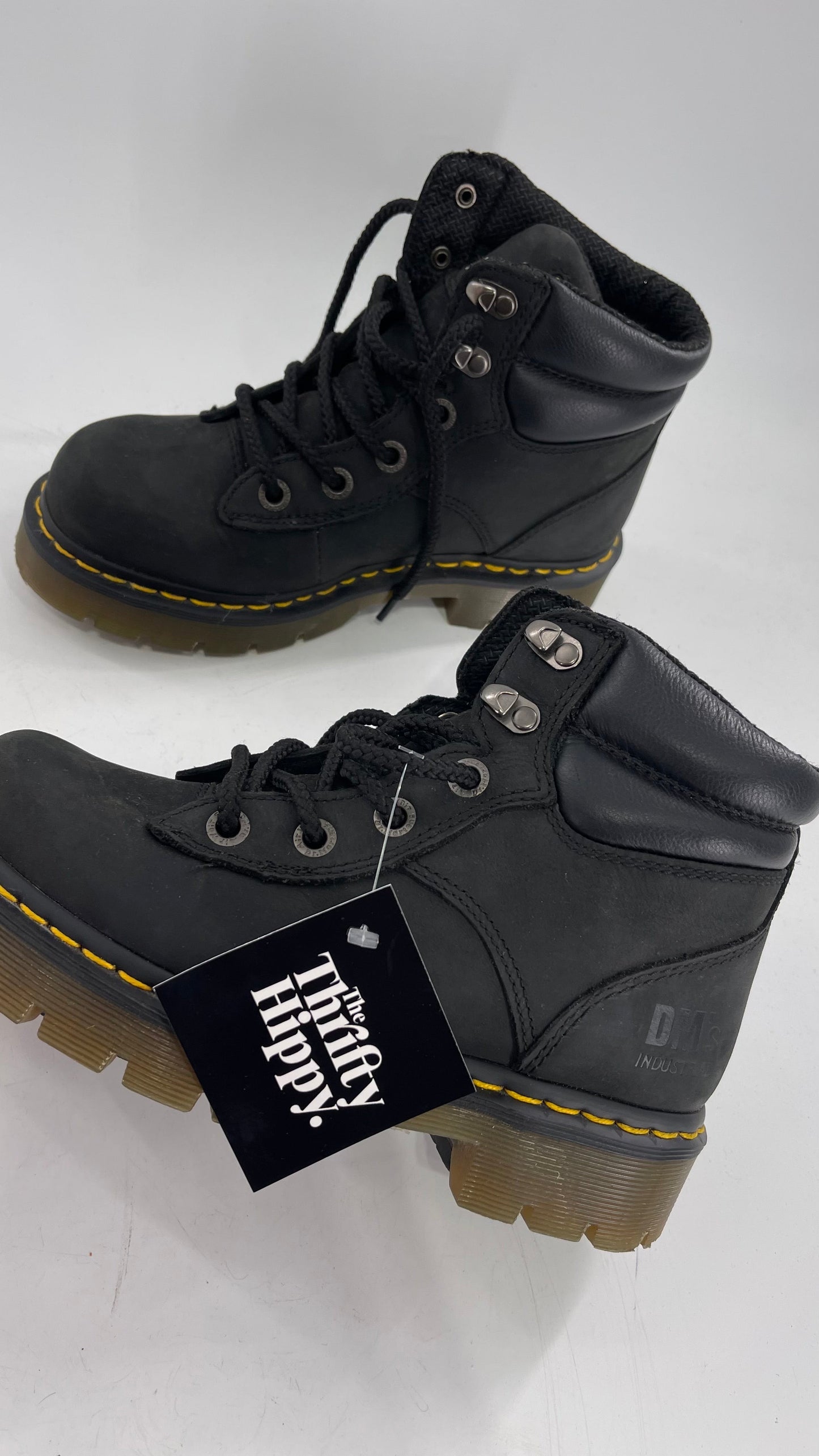 Vintage Doc Martens Industrial Black Combat Boots (6)
