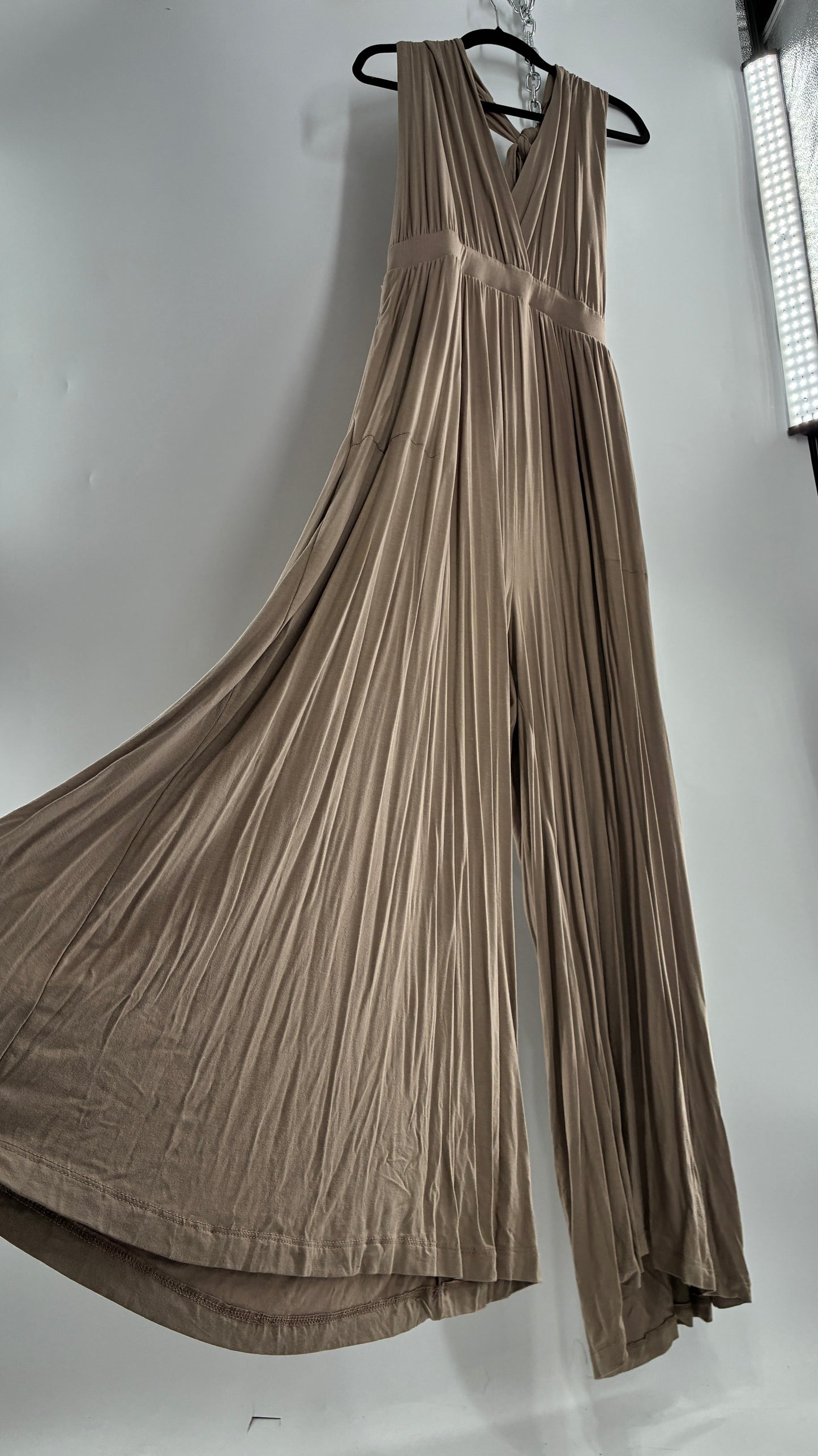 Free People Clay Halter Open Back, Wide Leg Jumpsuit with Tags Attached (XL)