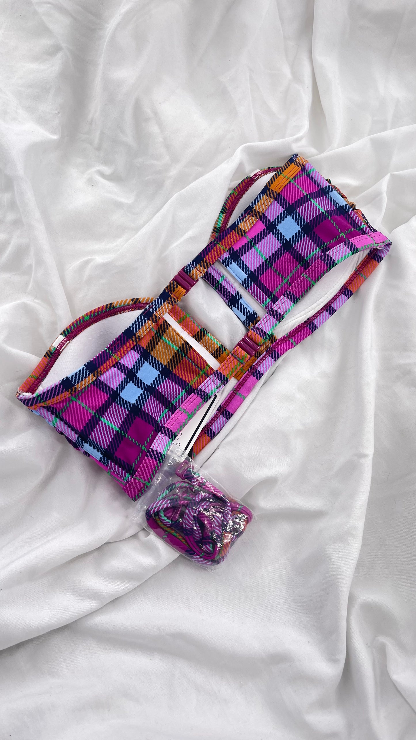 Urban Outfitters Out From Under Plaid Swim Top (Small)