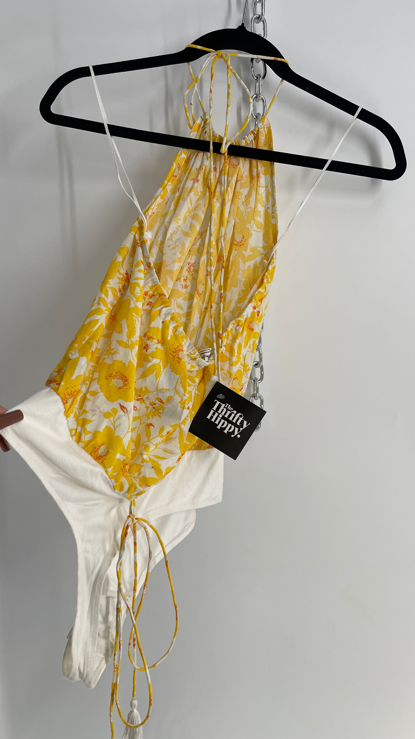 Intimately Free People Yellow Floral Bodysuit (Medium)