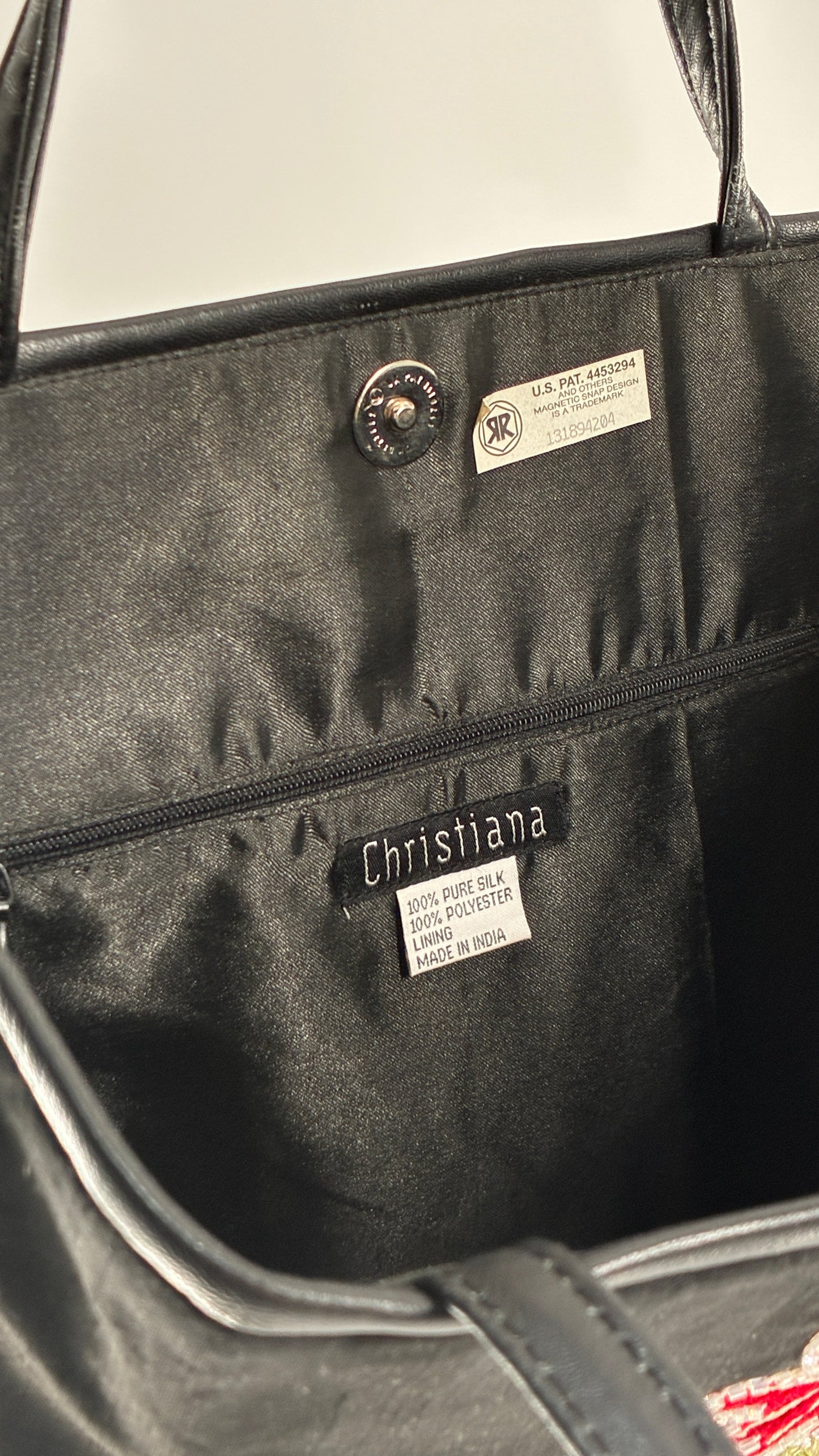 Vintage 1990s CHRISTIANA 100% Pure Silk Beaded Shoulder Bag