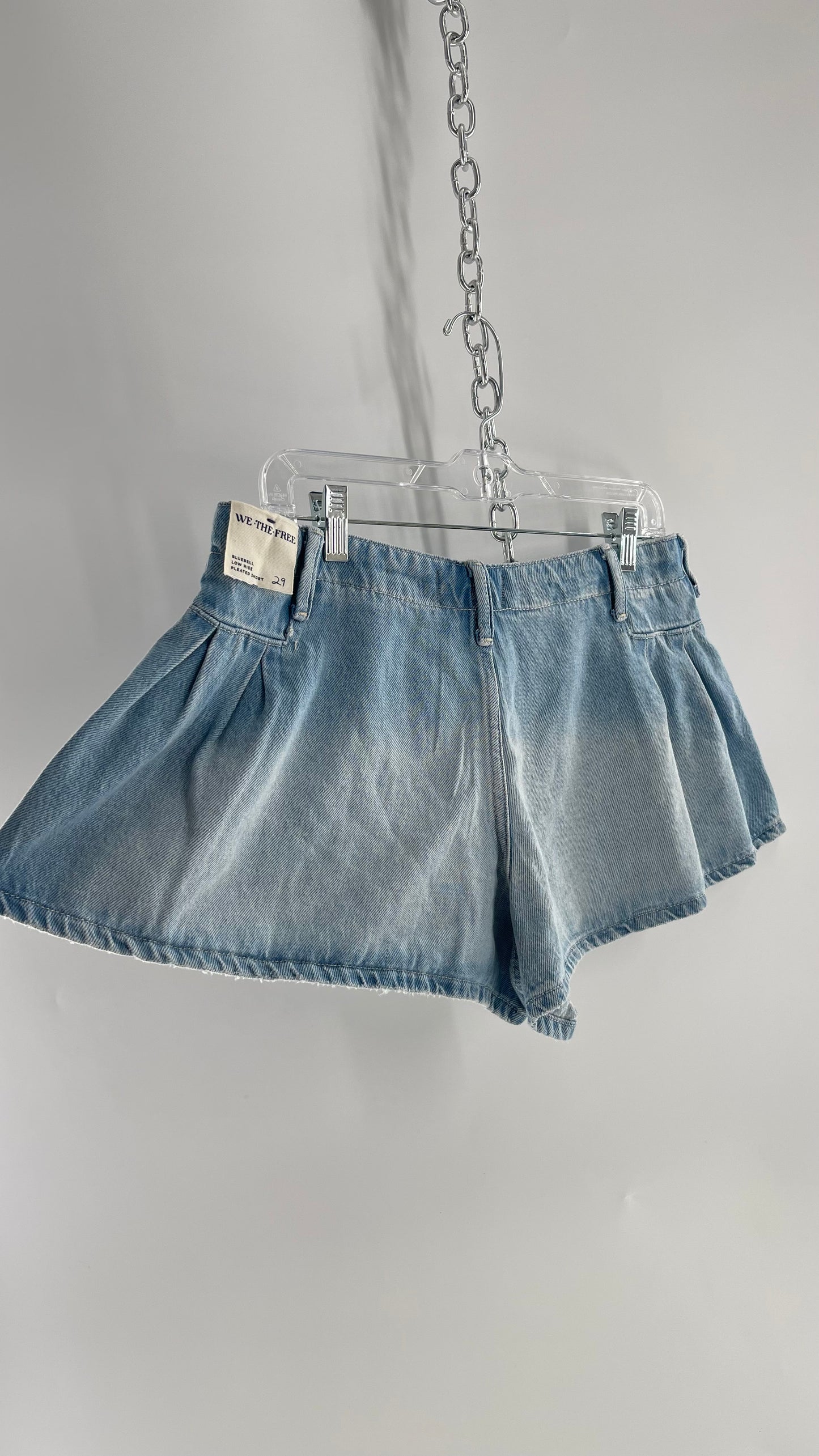 Free People Blue Bell Low Rise Pleated Short with Tags Attached (29)
