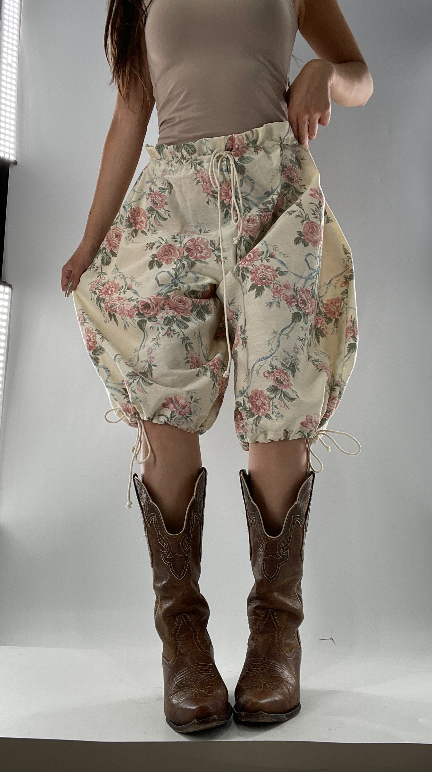 Custom Vintage Cottage Short/Capri Oversized or Cinched (One Size)