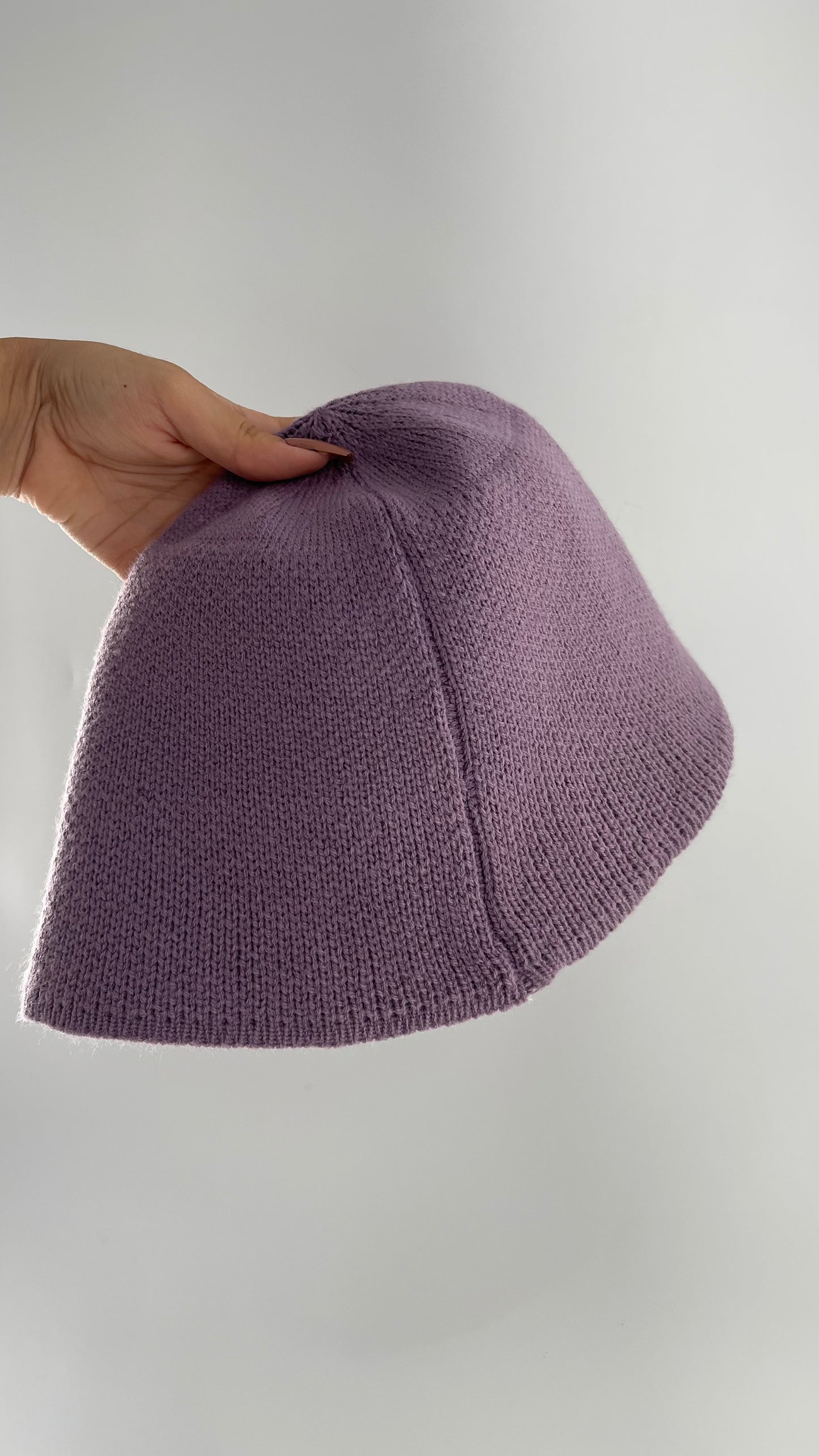 Urban Outfitters Lavender/Lilac Purple Knit Bucket Hat with Rhinestone Butterfly Details