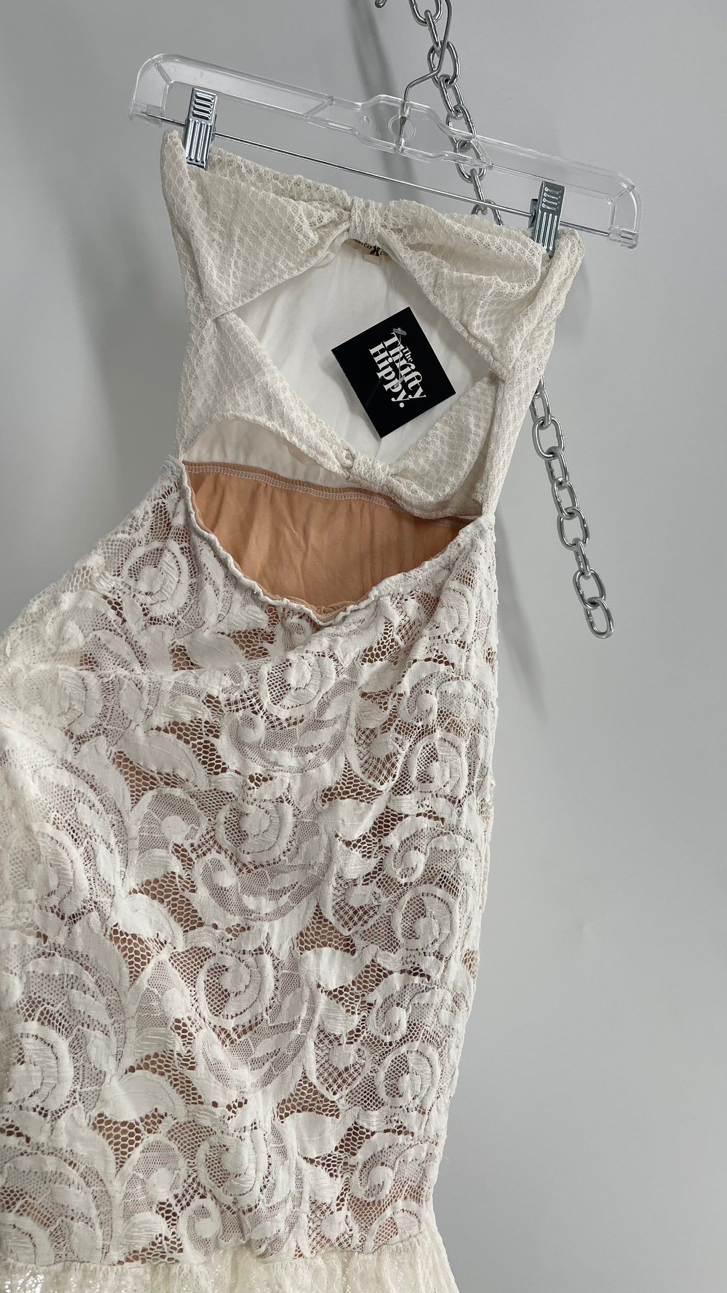 Nightcap White Cut Out Lace Mini Dress (XS)