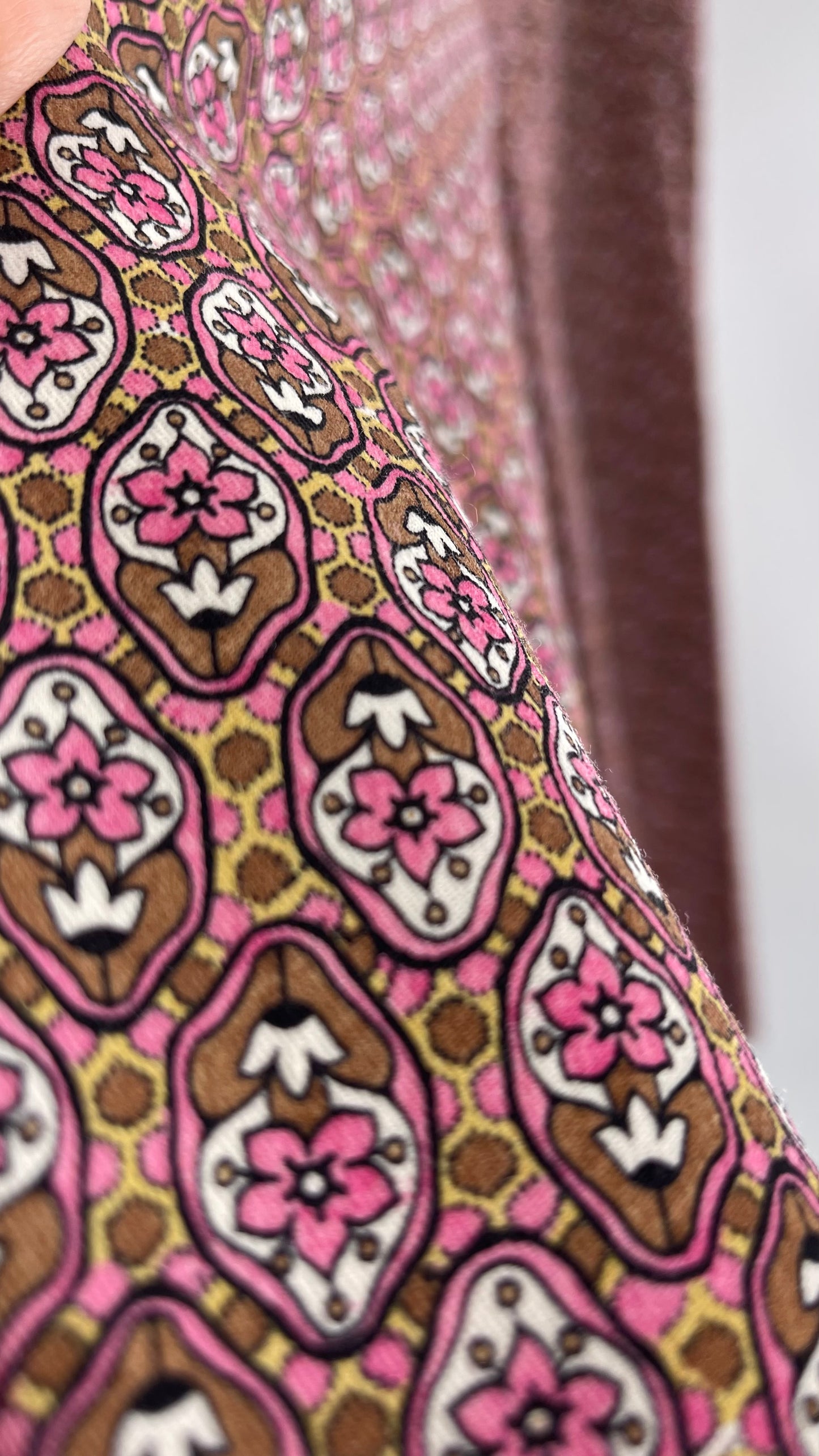 Vintage PRADA Trouser Brown Pink 1970s Style Pattern (28)