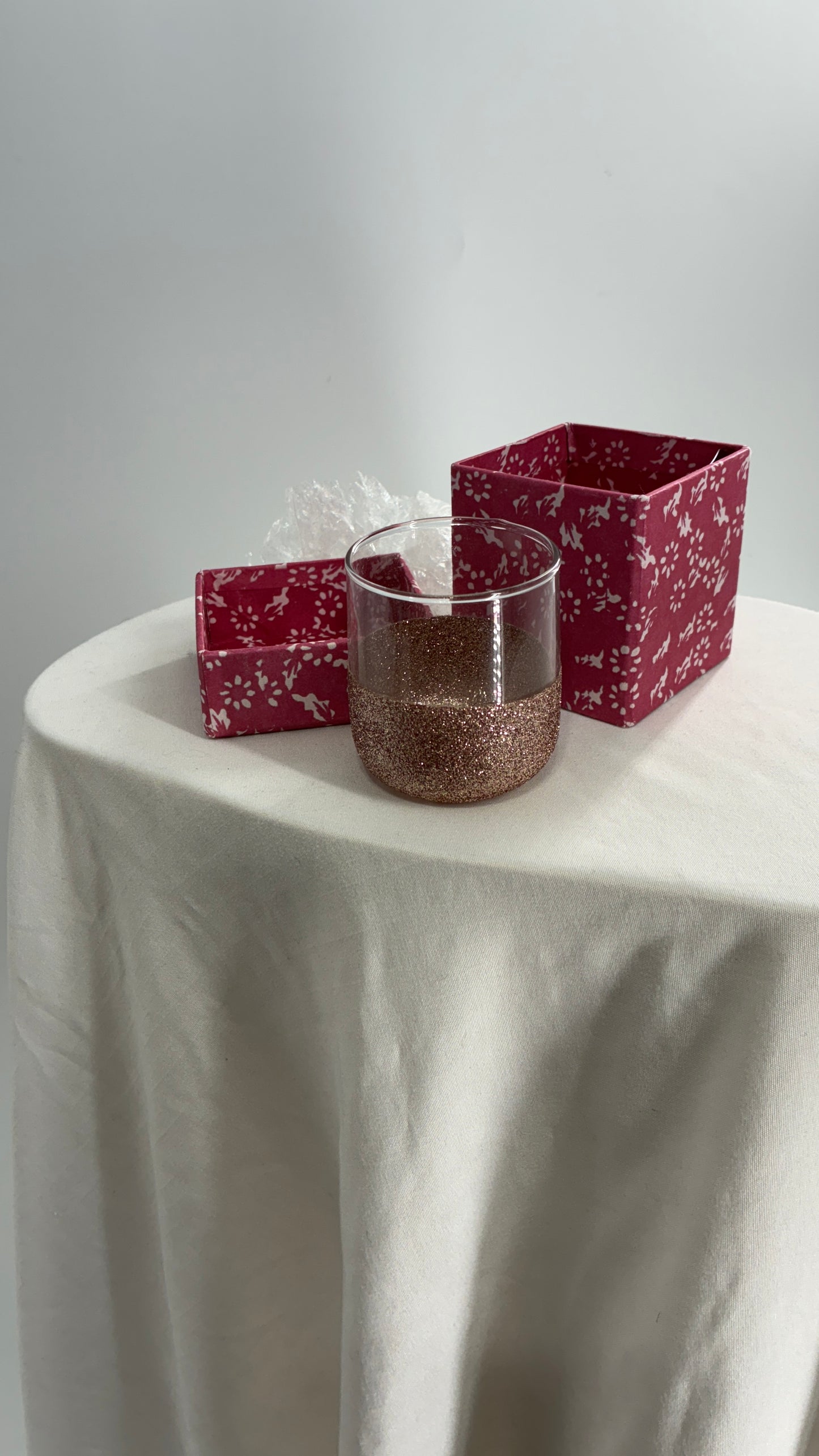 Free People Candle Holder or Small Glass Dipped in Glitter