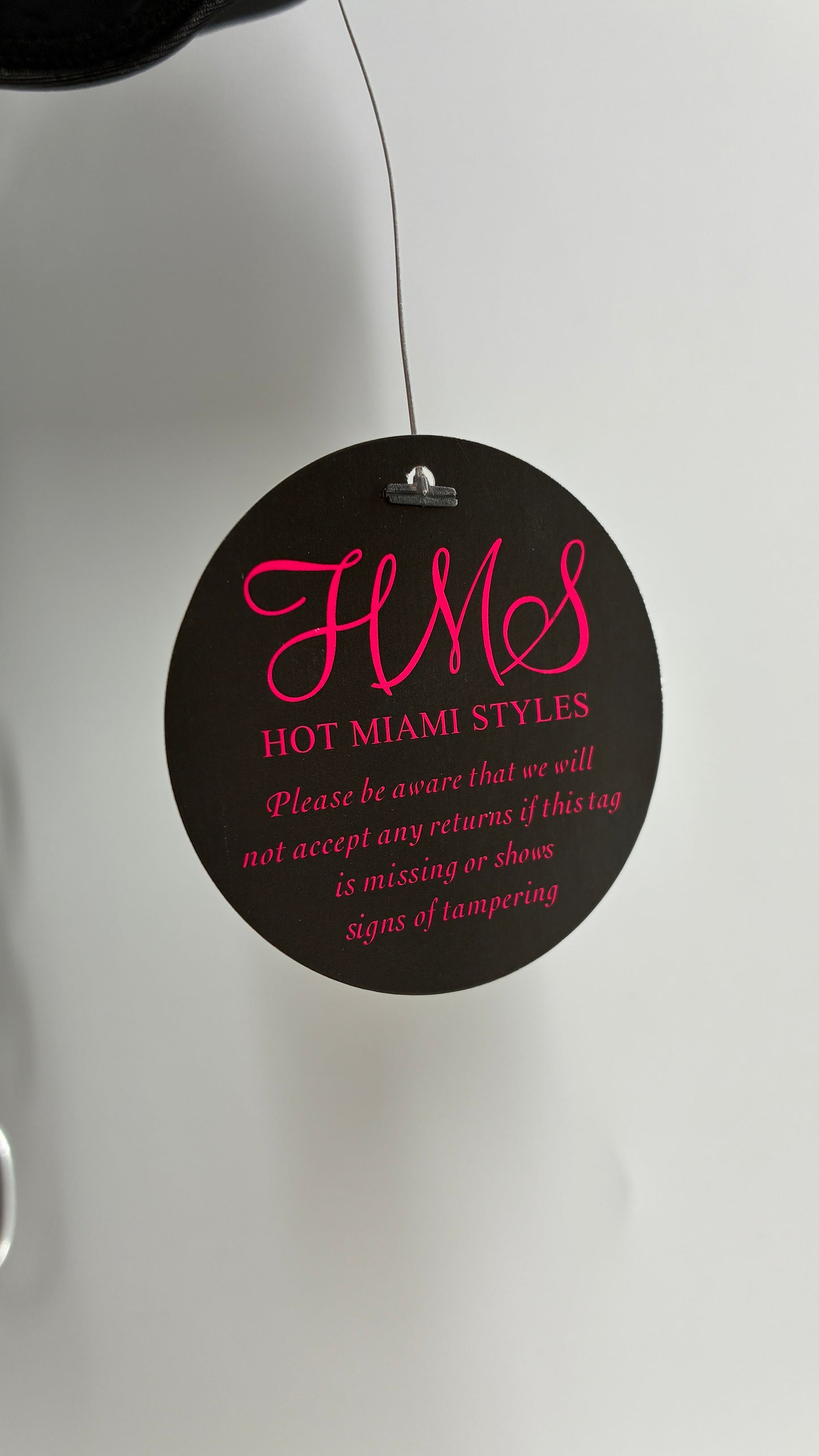 Deadstock Vintage HOT MIAMI STYLES Black Mini Dress with Ruffled Hem, Cut Out Design, and Ruched Body (Large)