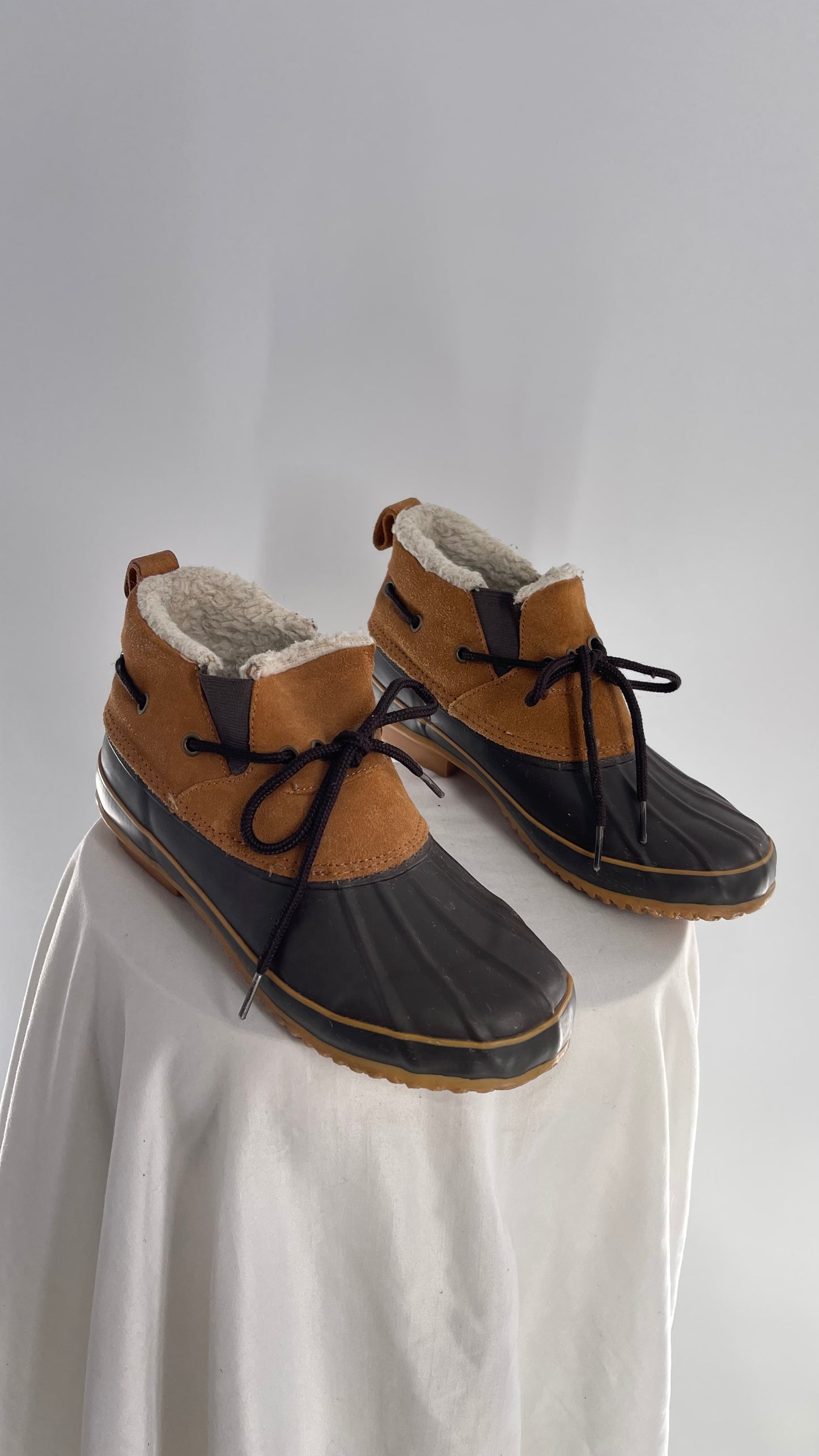 Vintage Khombu Suede Leather Short Snow Duck Boot (7)
