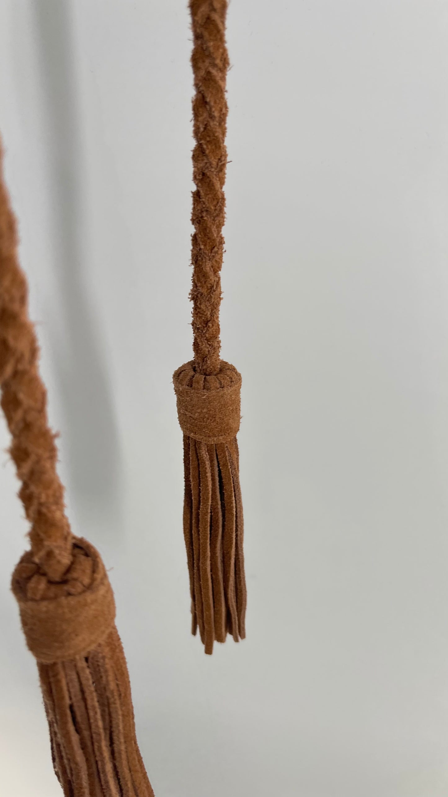 Free People Genuine Suede Leather Whip Tassel Lasso Belt (One Size)