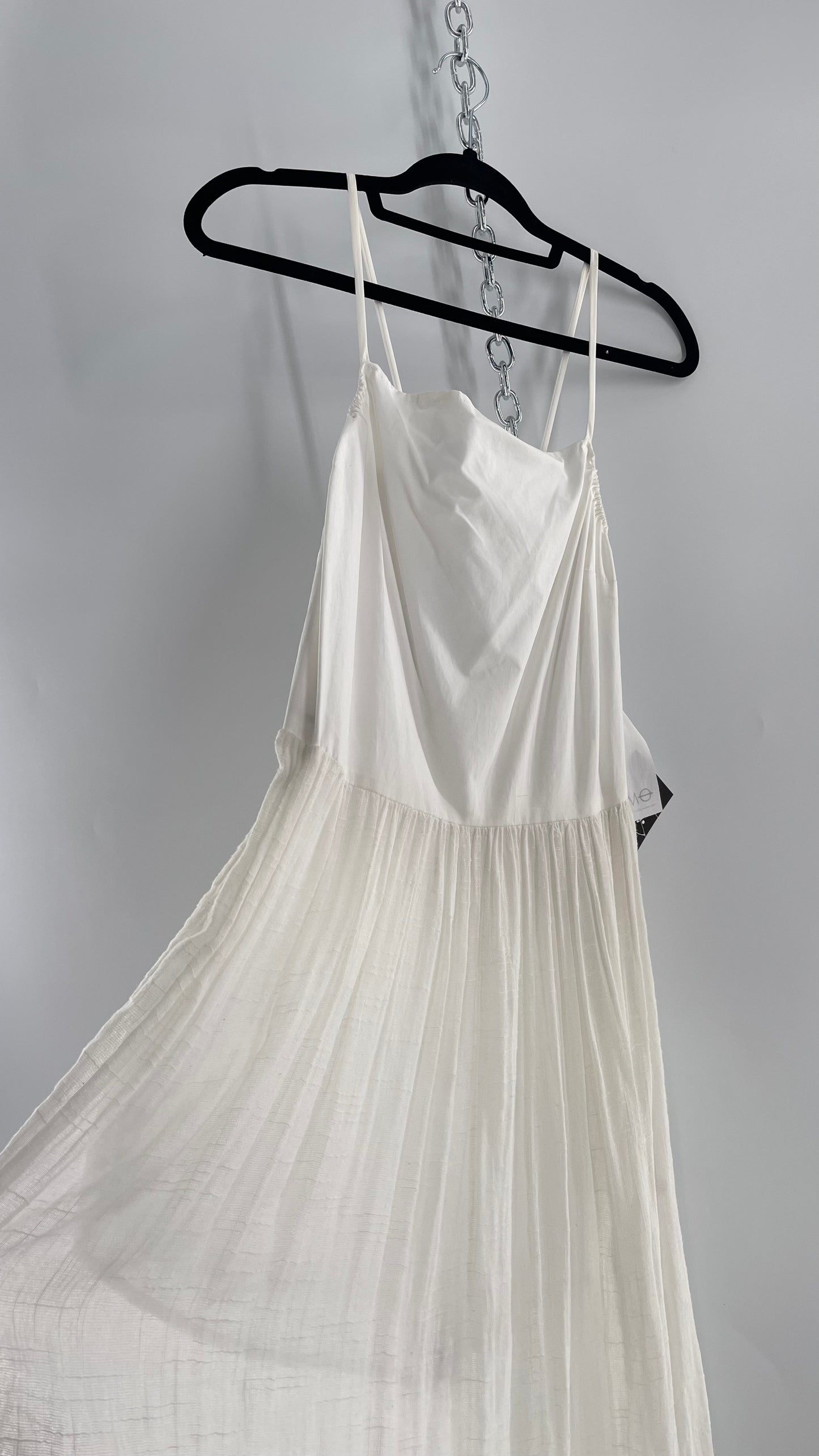 ØM Objects Without Meaning White Dress with Woven Skirt and Tags Attached (Large)