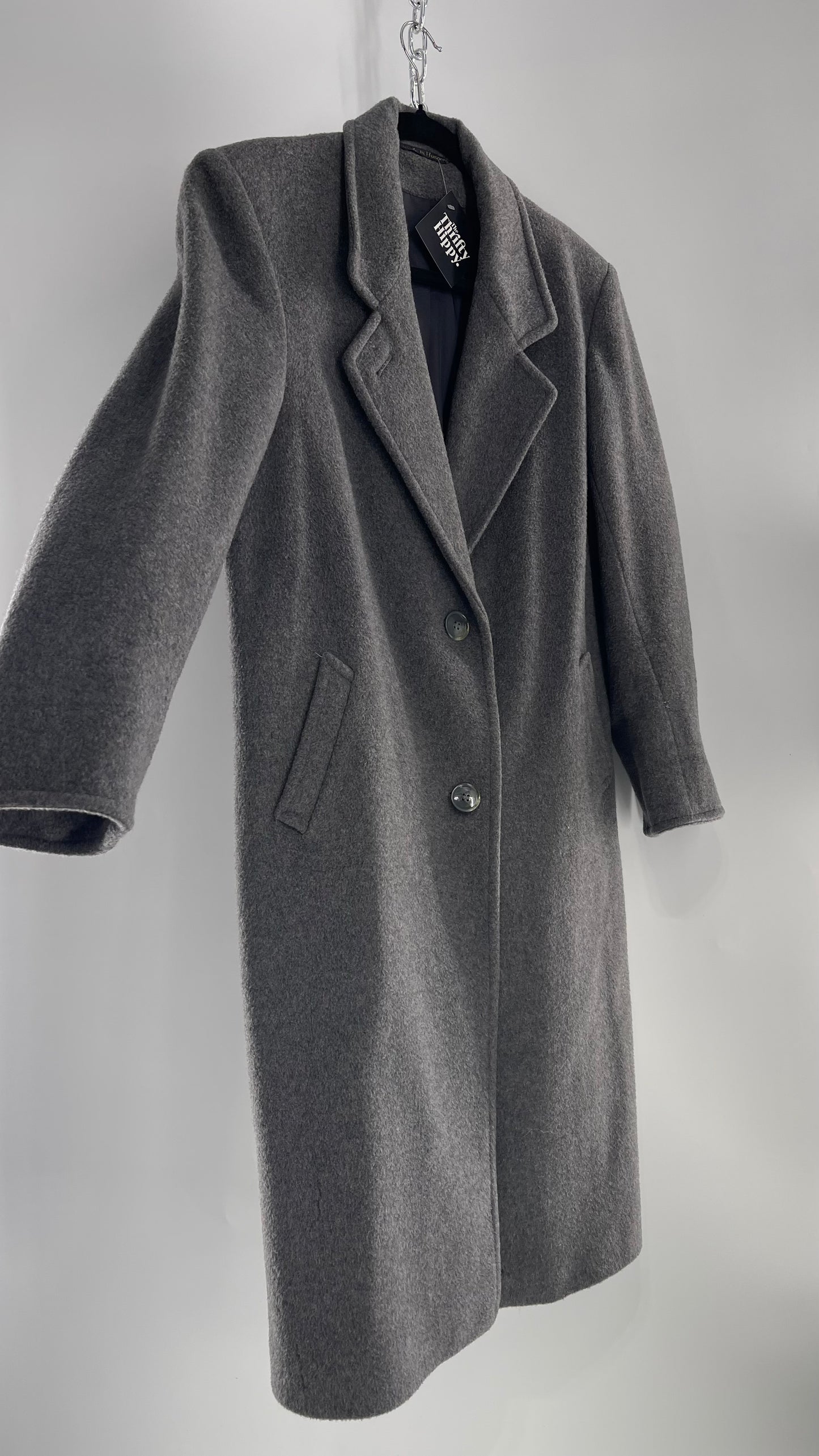 Vintage Grey Coat 35% Cashmere/ 50% Wool (C) (5/6)