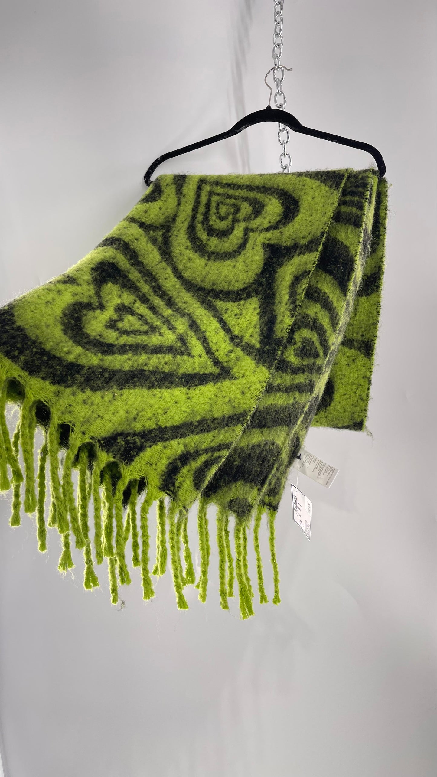 Free People Green All the Feels Heart Throb Scarf