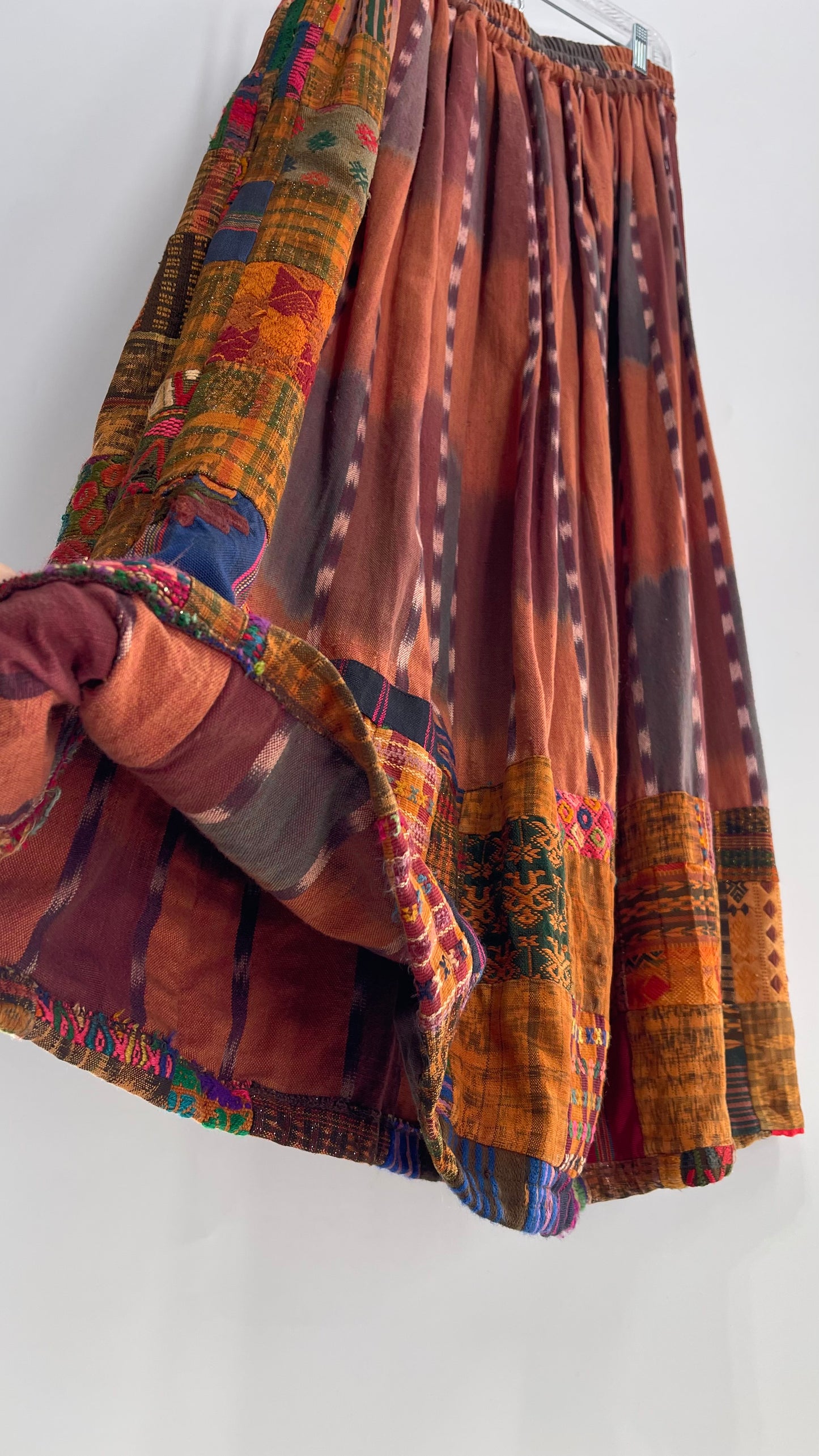 Laise Adzer Vintage Heavily Embroidered, Linen Patchwork Set (M/L)