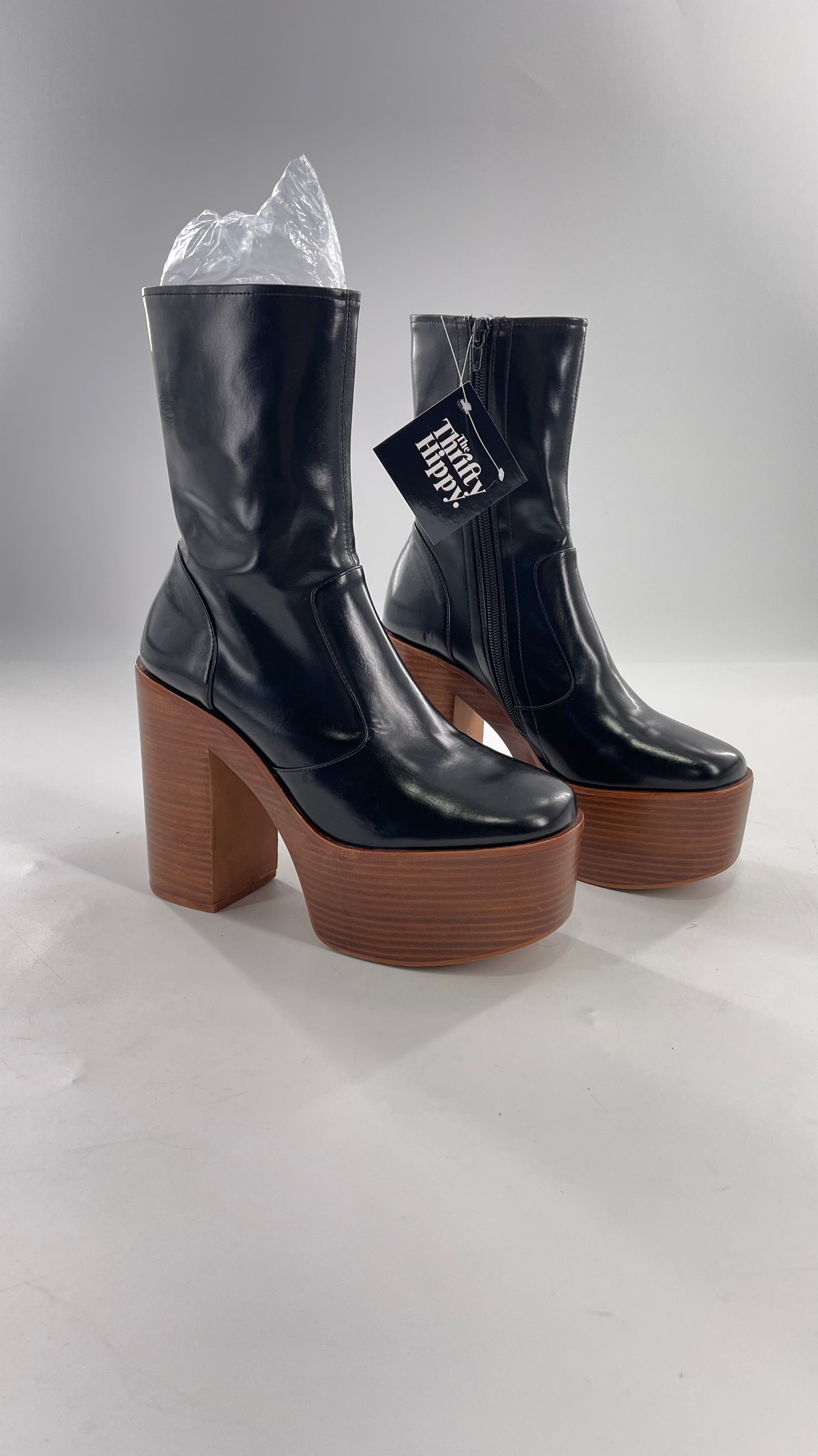 Jeffrey Campbell Mexique Black Boot with Platform And Chunky Wooden Heel (8)