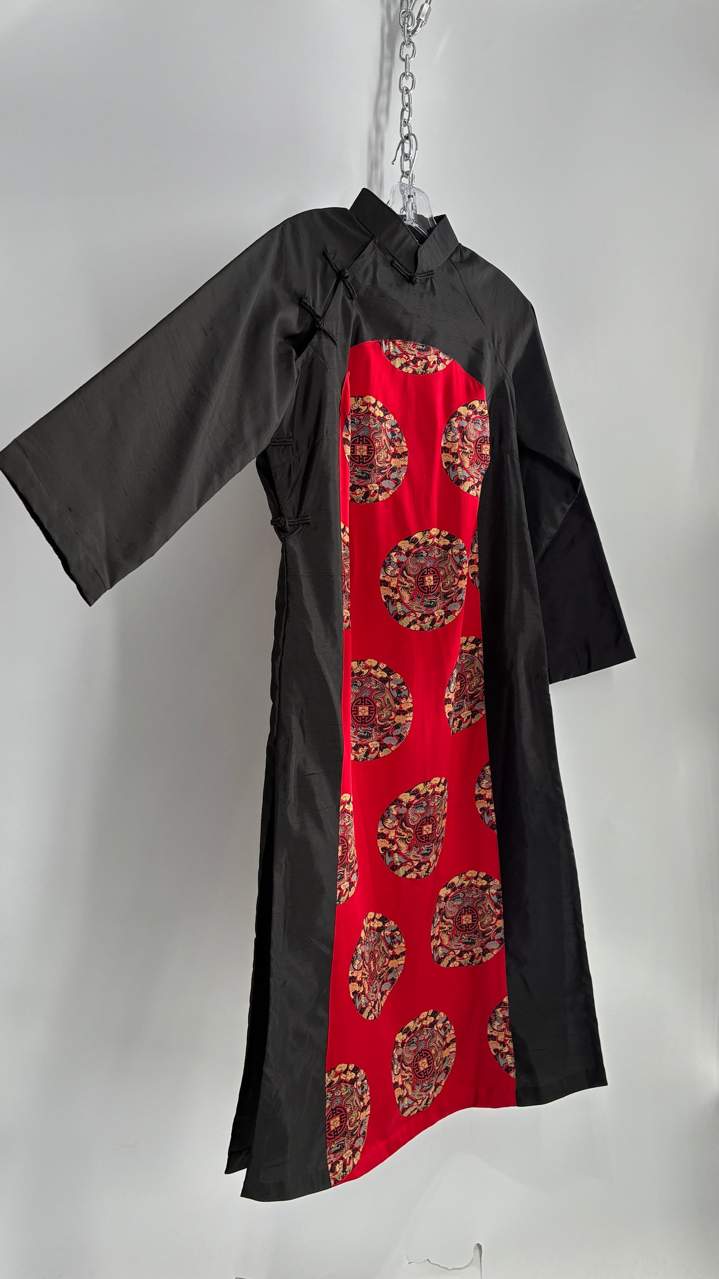 Vintage Qipao INDO-CHIC Black and Red Gown (Large)