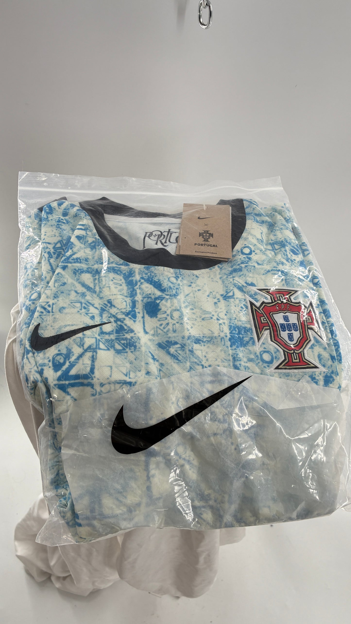 NIKE Portugal Dri-fit Soccer ADV Away Sail Blue Jersey with Tags Attached and Plastic Sleeve Bag (XL)