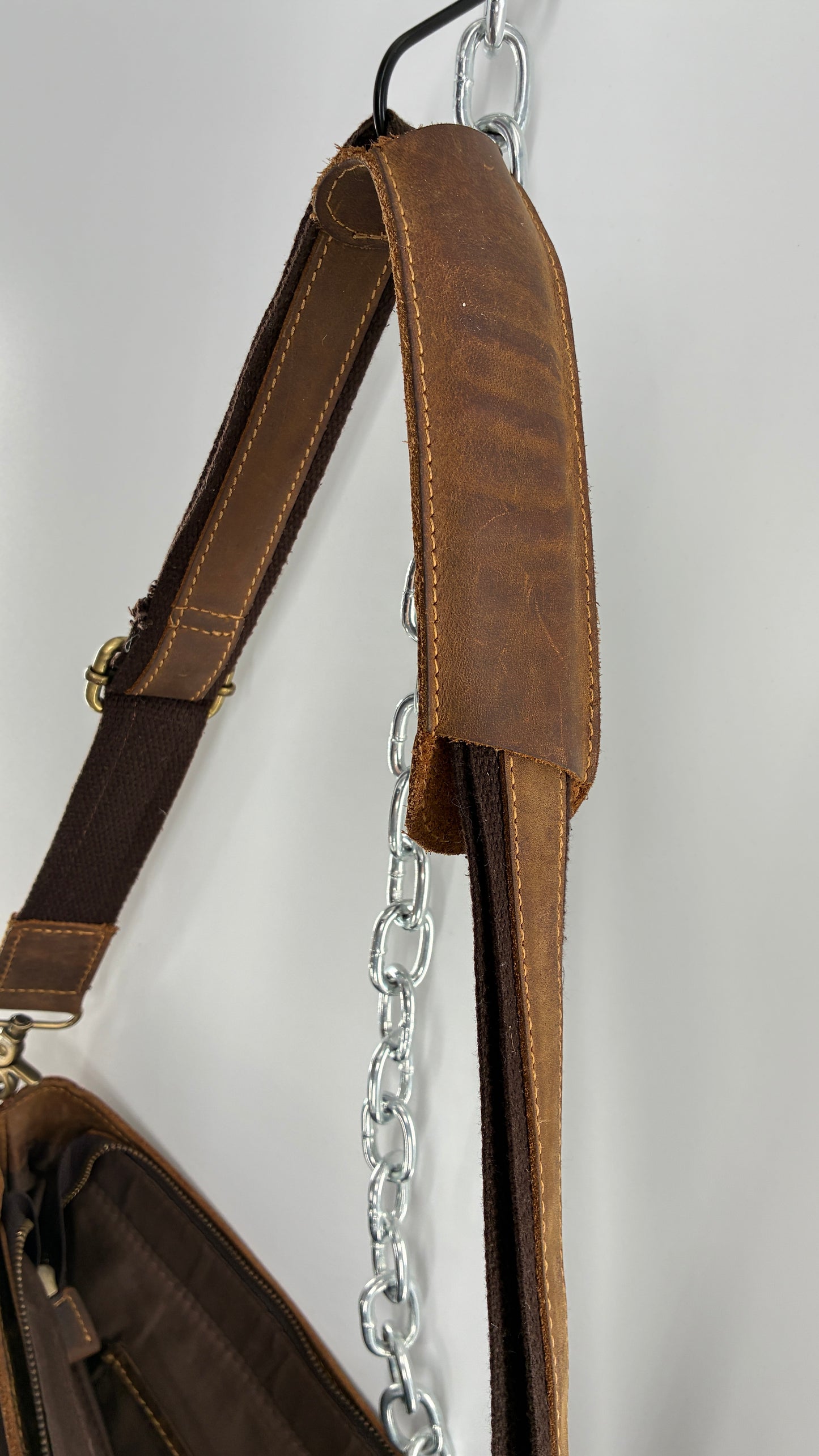 KATTEE Heavy Duty, Thick Genuine Leather Briefcase School Satchel Messenger Bag