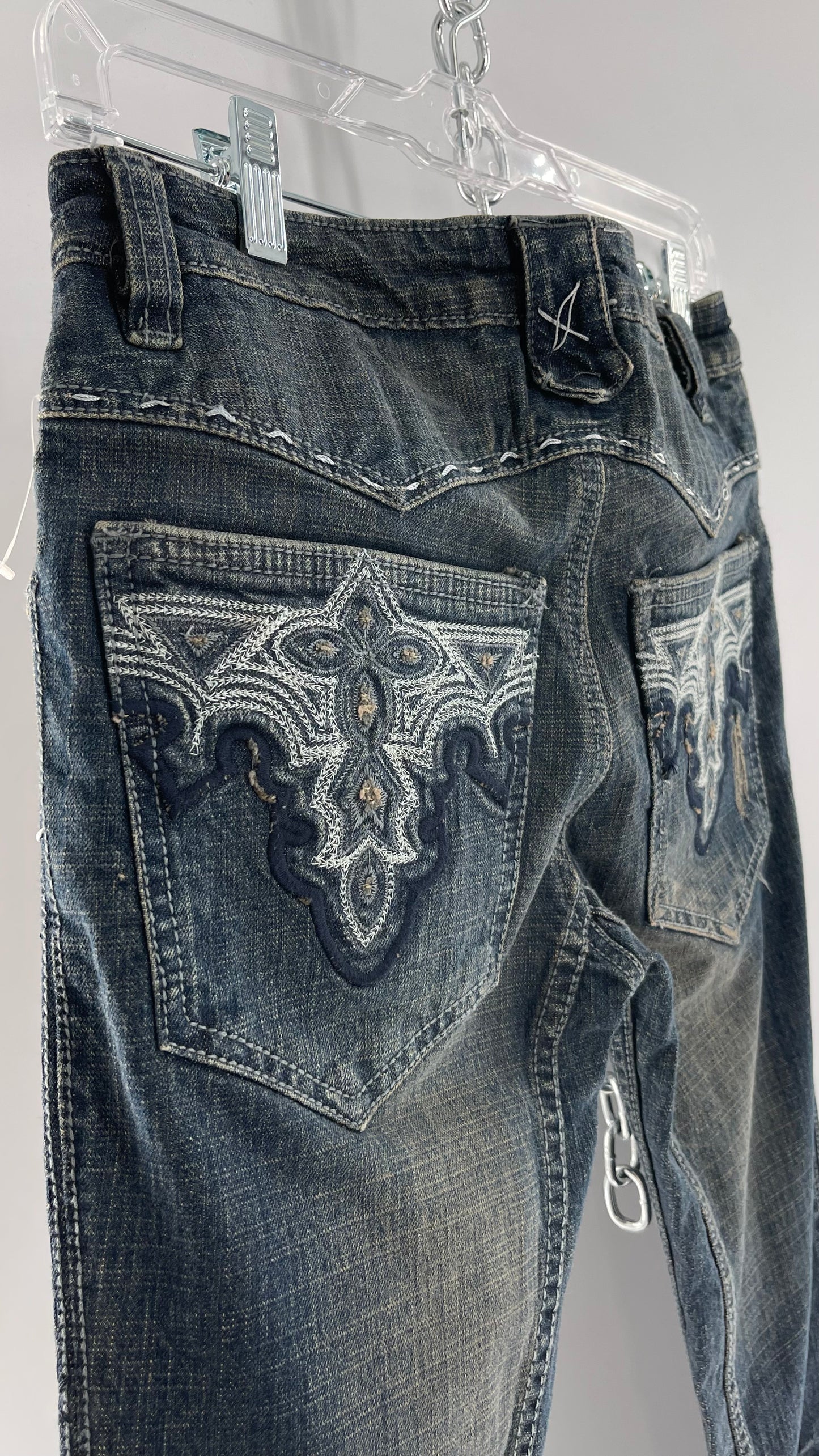 Antik Denim Embroidered Pocket Kick Flares with Western Bum Stitching (28)