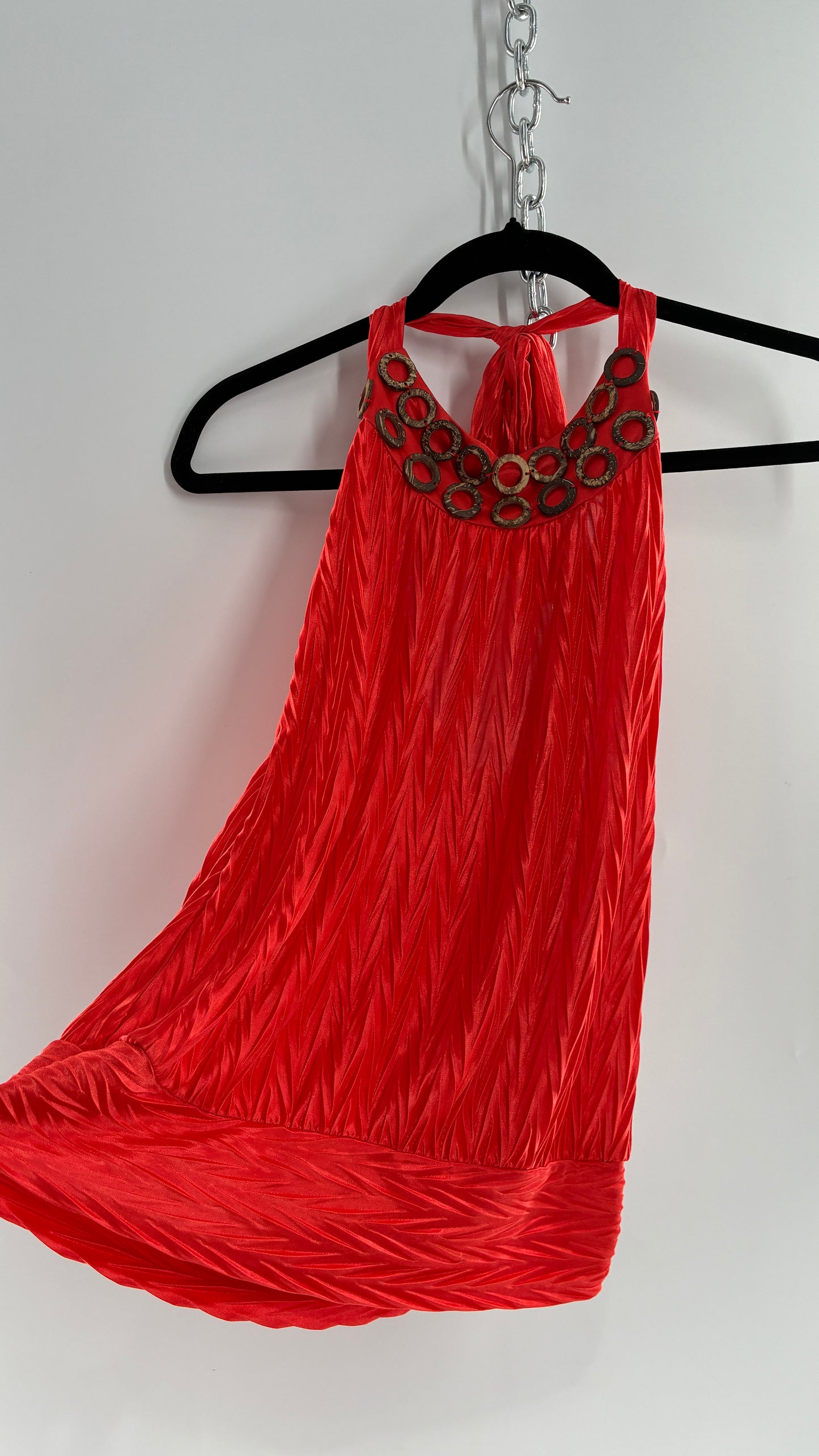 Vintage Bubble Hem Halter with Coconut Details (Small)