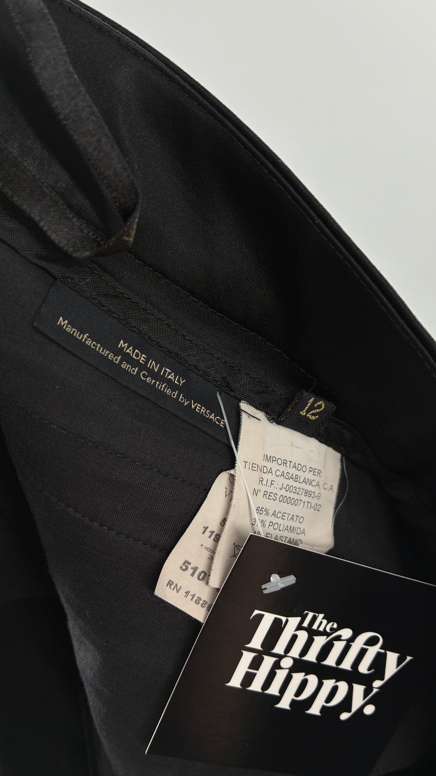 Vintage VERSACE Black Pleated Low Waisted Trouser (46/12)