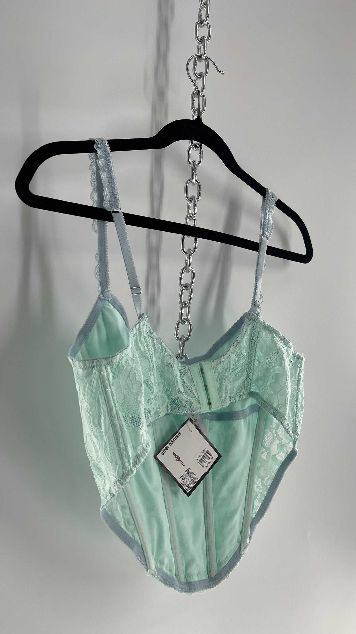 Urban Outfitters Aqua Blue Lace Corset (XL)