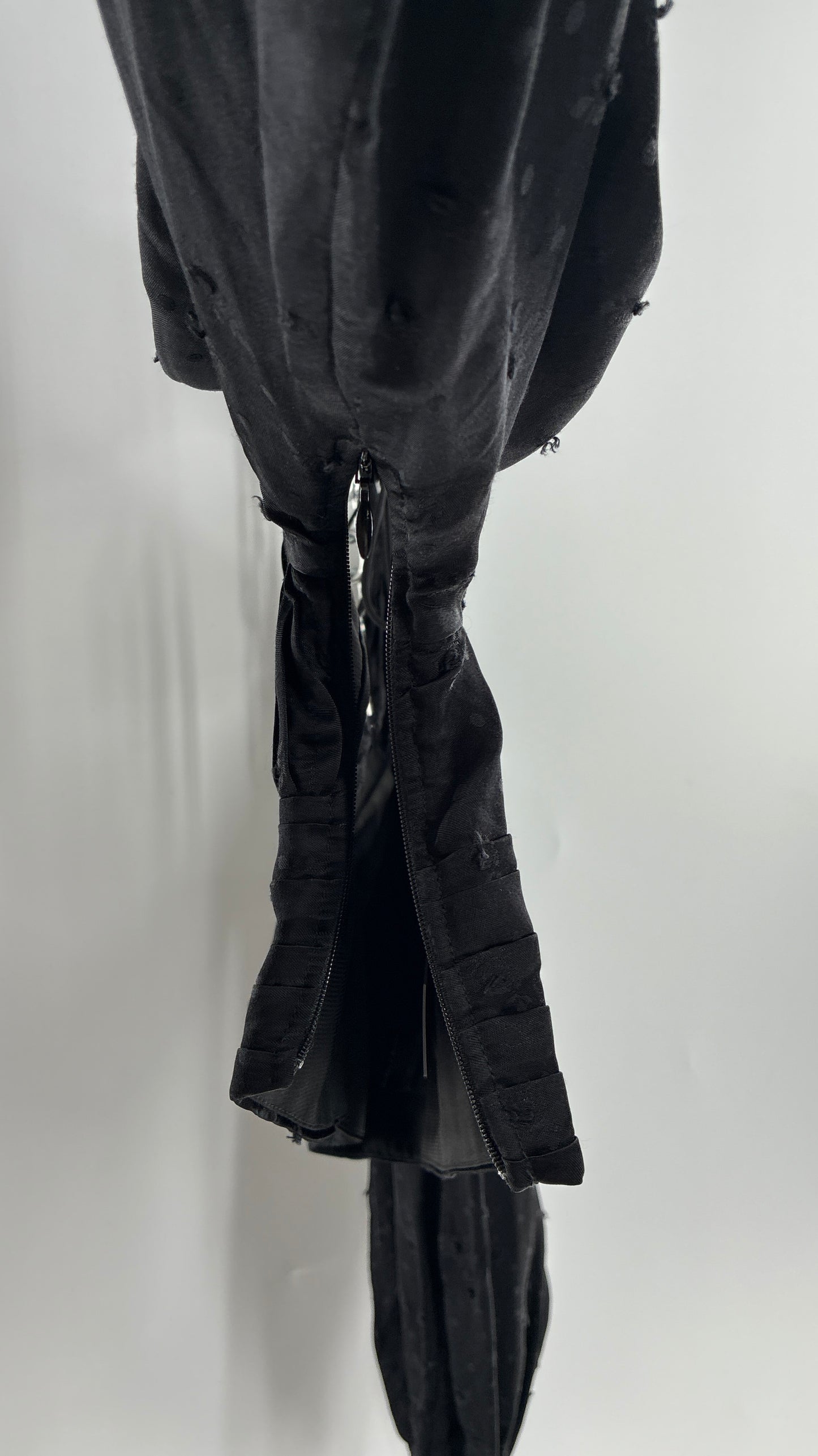 For Love & Lemons Liz Black Balloon Sleeve Ruched Bodice Blouse (XS)