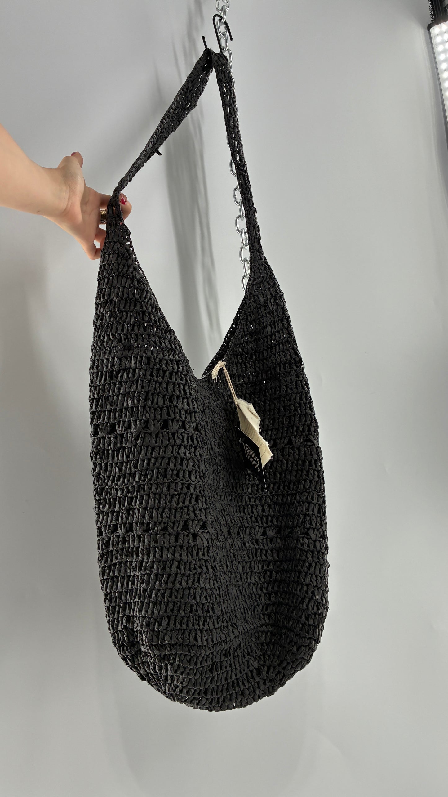 Urban Outfitters Black Straw Tote Bag with Tags
