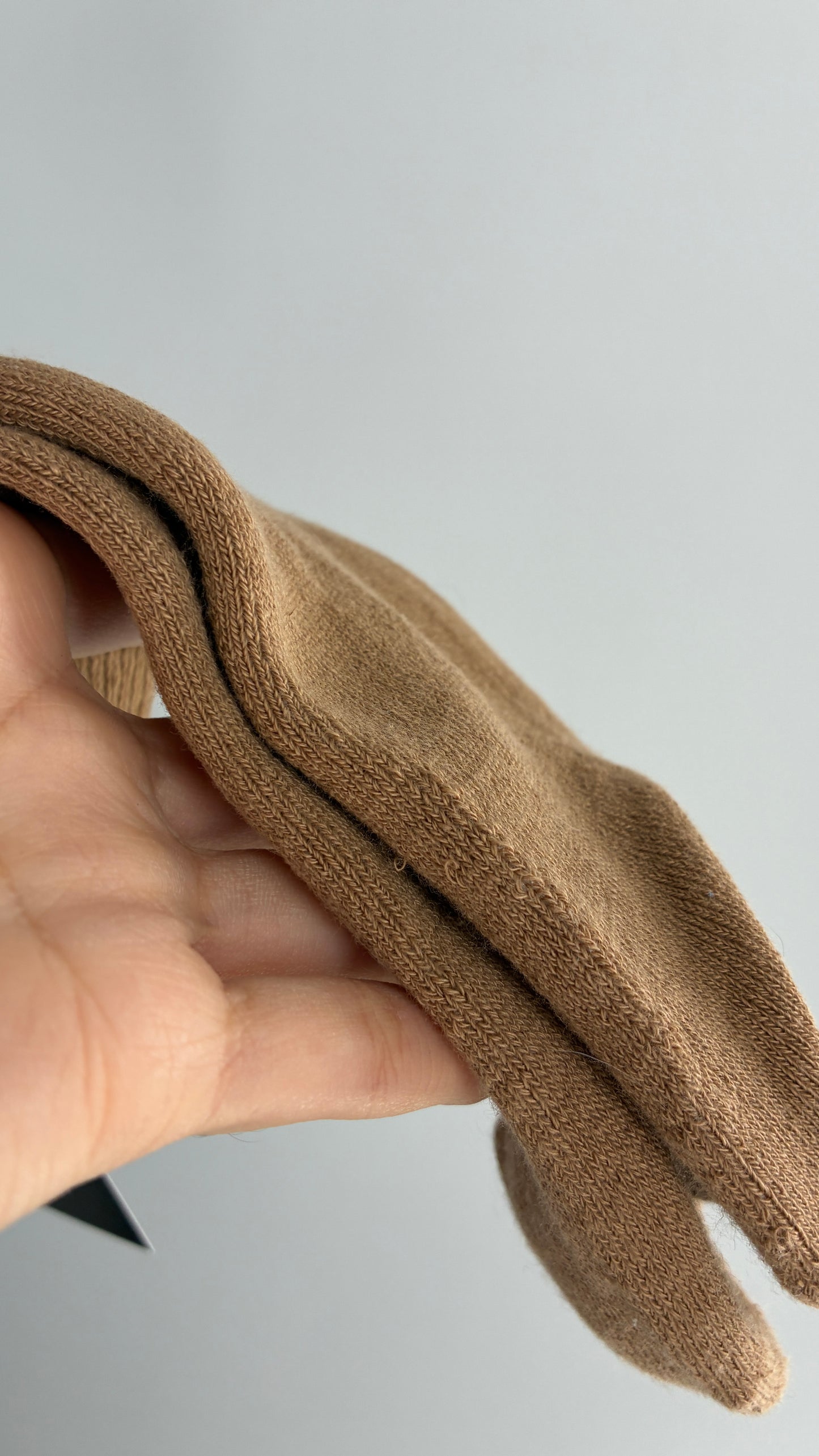 NWOT Thick Knit Brown Crew Sock