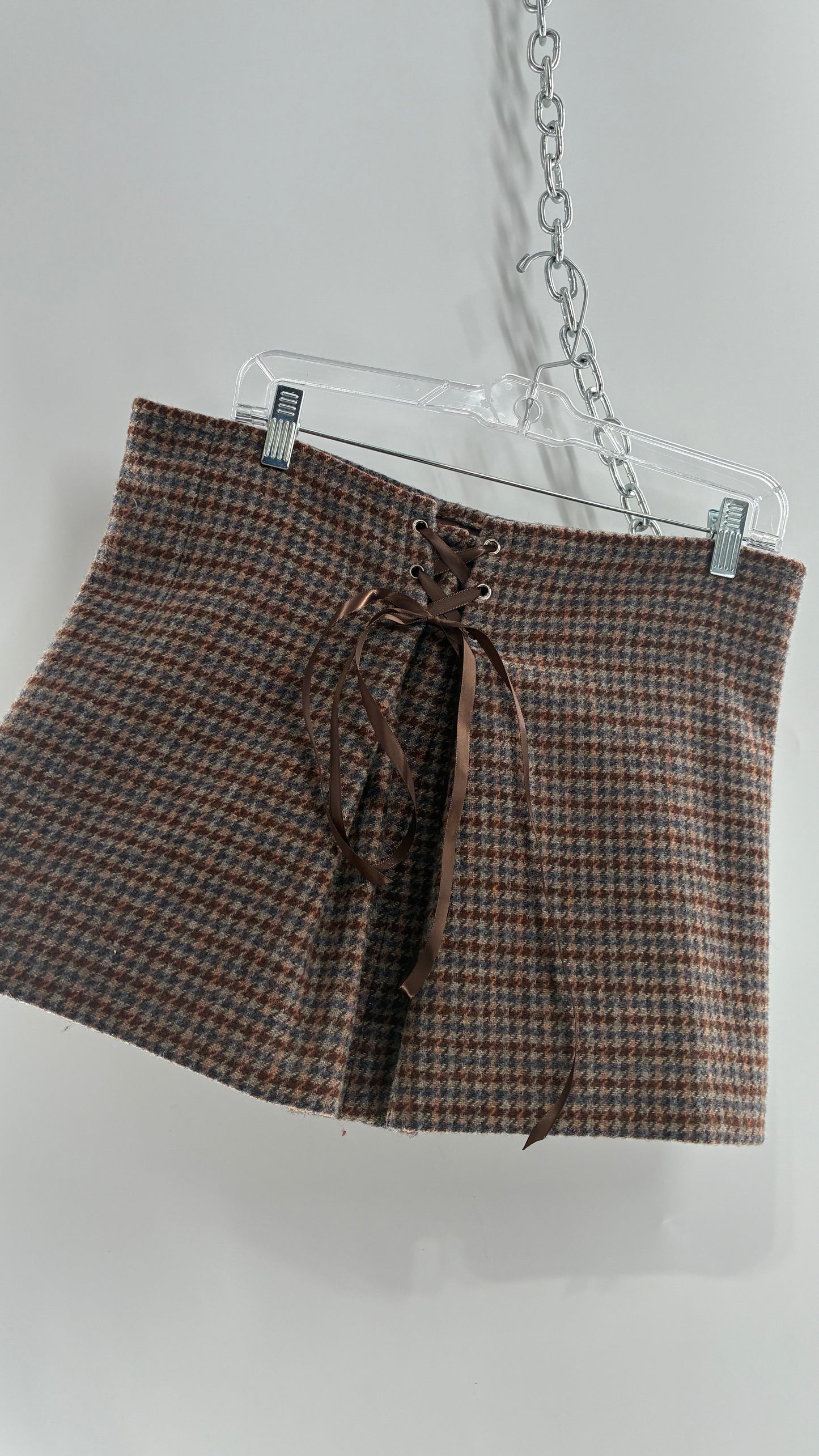 Vintage Suit Set with GOOD WORKS CLOTHING Wool Blend Indigo Plaid Blazer and Upcycled Wool Blend Mini Skirt (6 Petite)