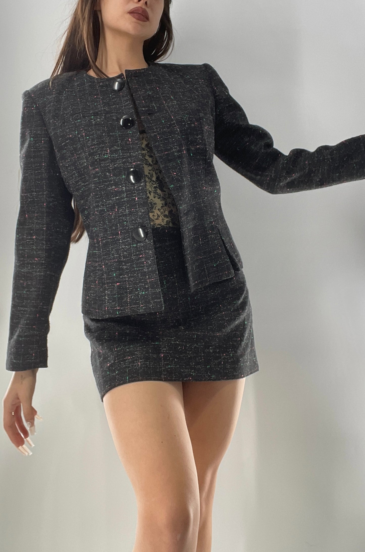 Vintage Custom Handmade 2Piece Suit Set with Blazer and Corseted Skirt