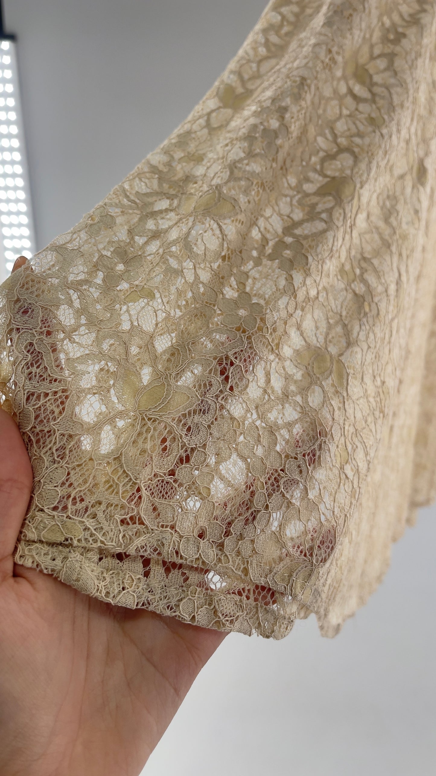 Intimately Free People Beige Lace Slip Maxi Dress (XS)