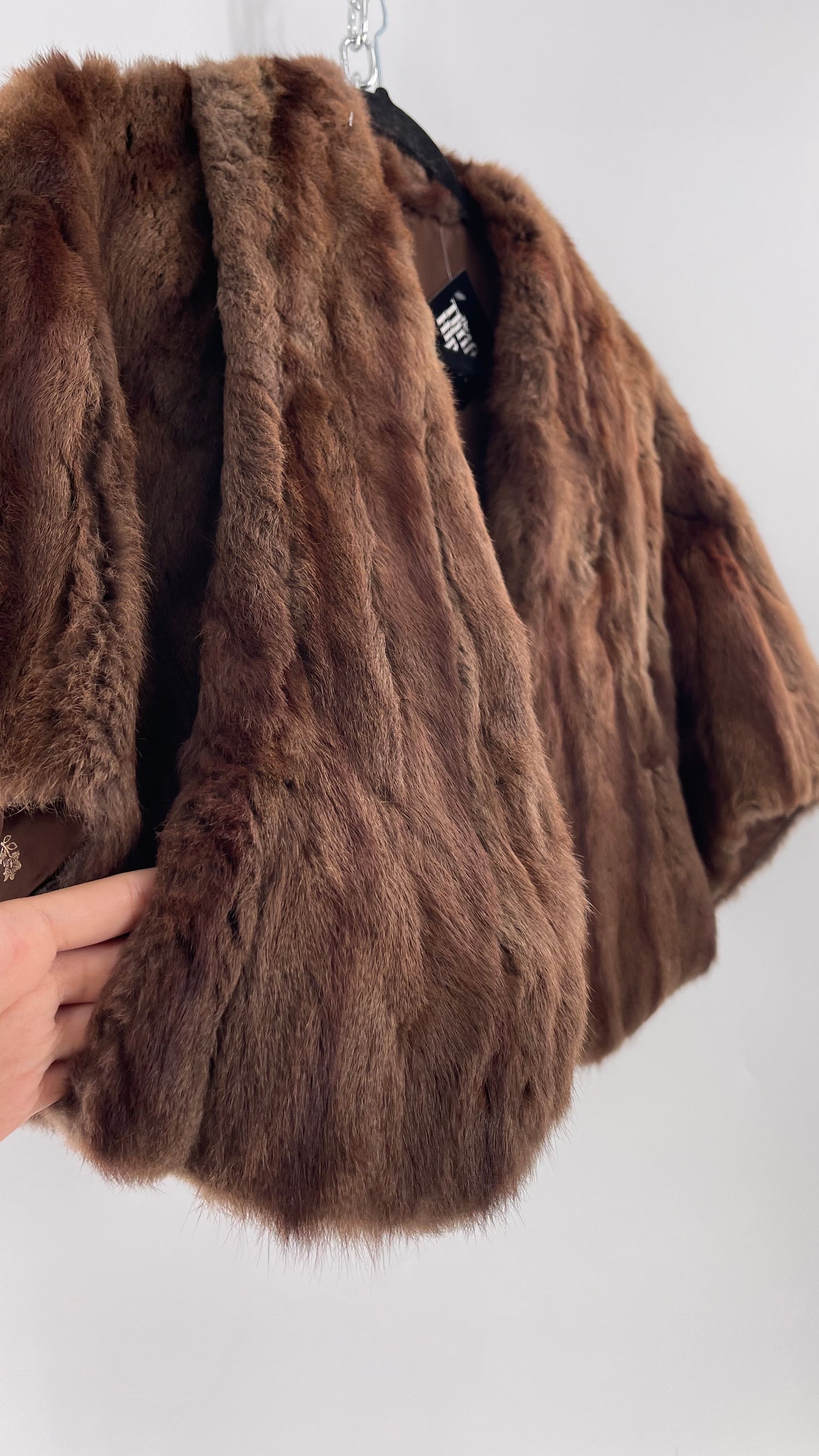 Vintage Brown Multi-toned Cape (One Size)