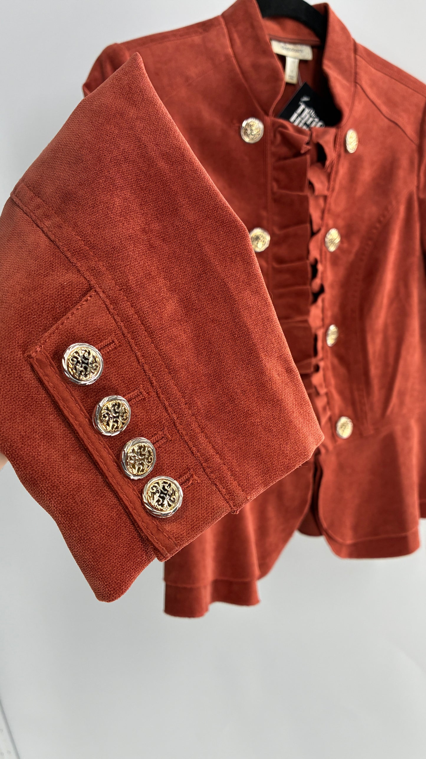Vintage Orange Button Front Jacket (Small)