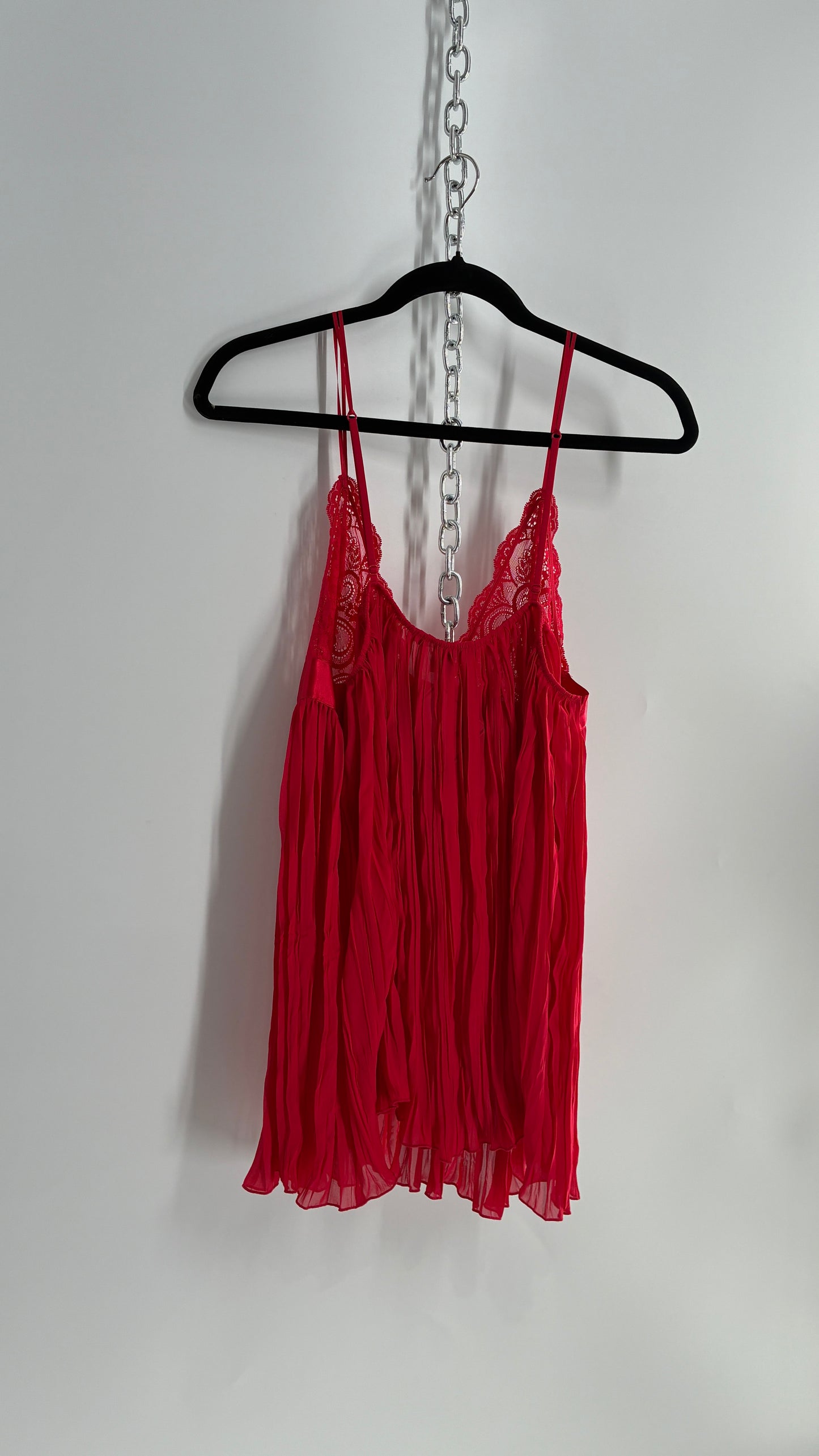 Vintage Victoria’s Secret Red Satin Underbust Bow Babydoll Camisole (Large)