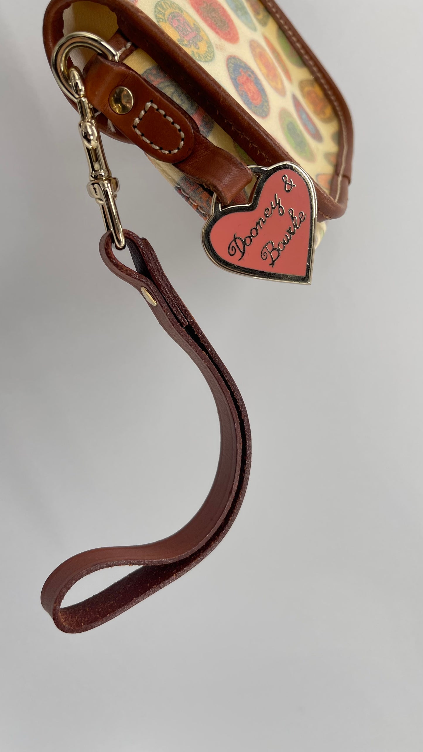 Vintage Dooney & Bourke Coin Purse/ Wristlet with Heart Shaped Charm
