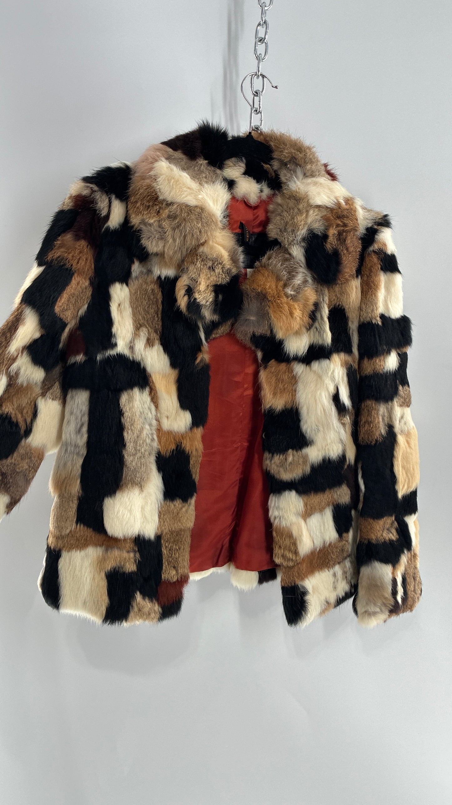 Vintage 1970s FURMOSTE Genuine French Rabbit Fur Patchwork Jacket (7/8)