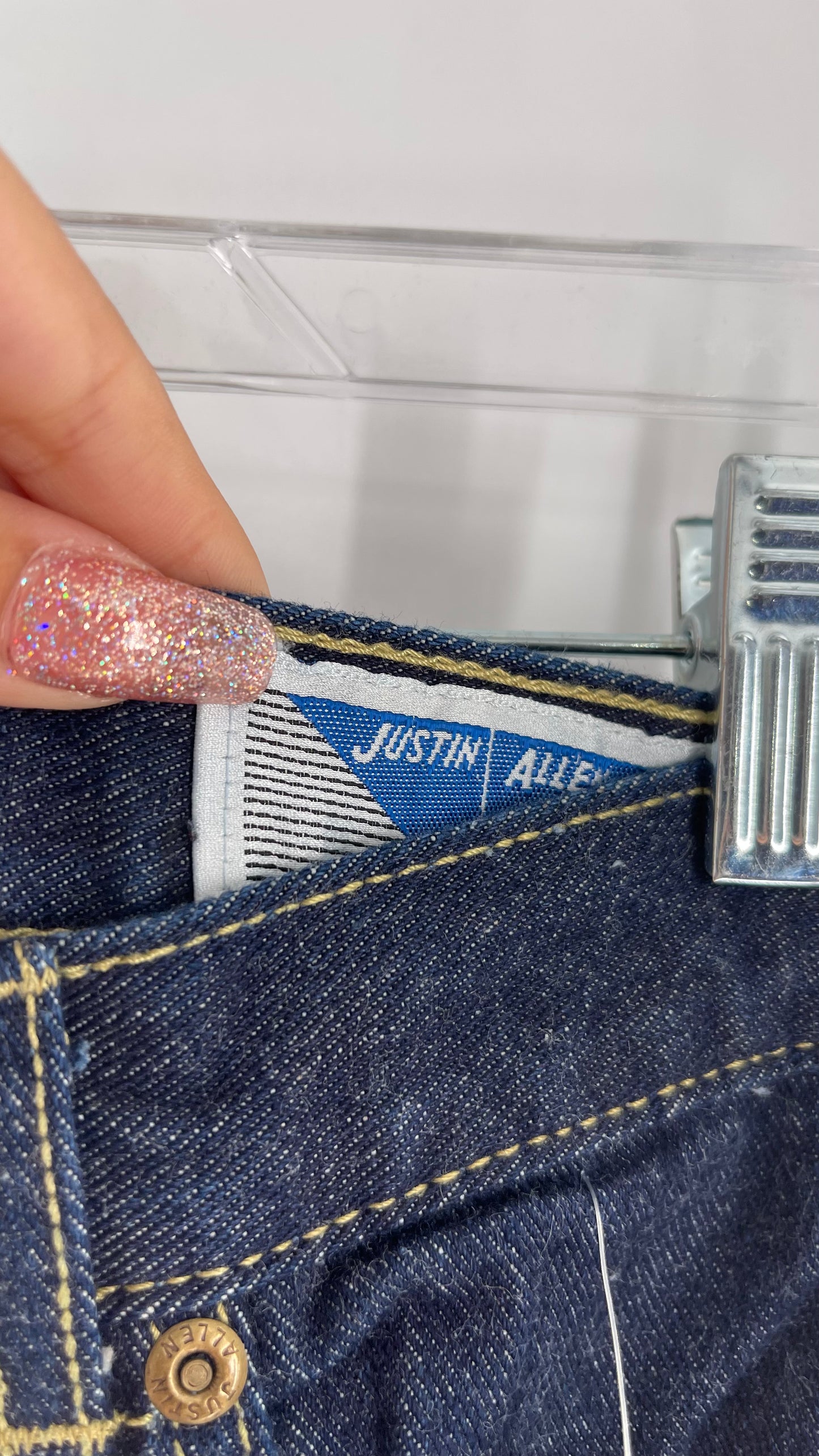 Vintage Justin Allen Dark Wash 70’s-80’s High Waisted Mom Jean (11)