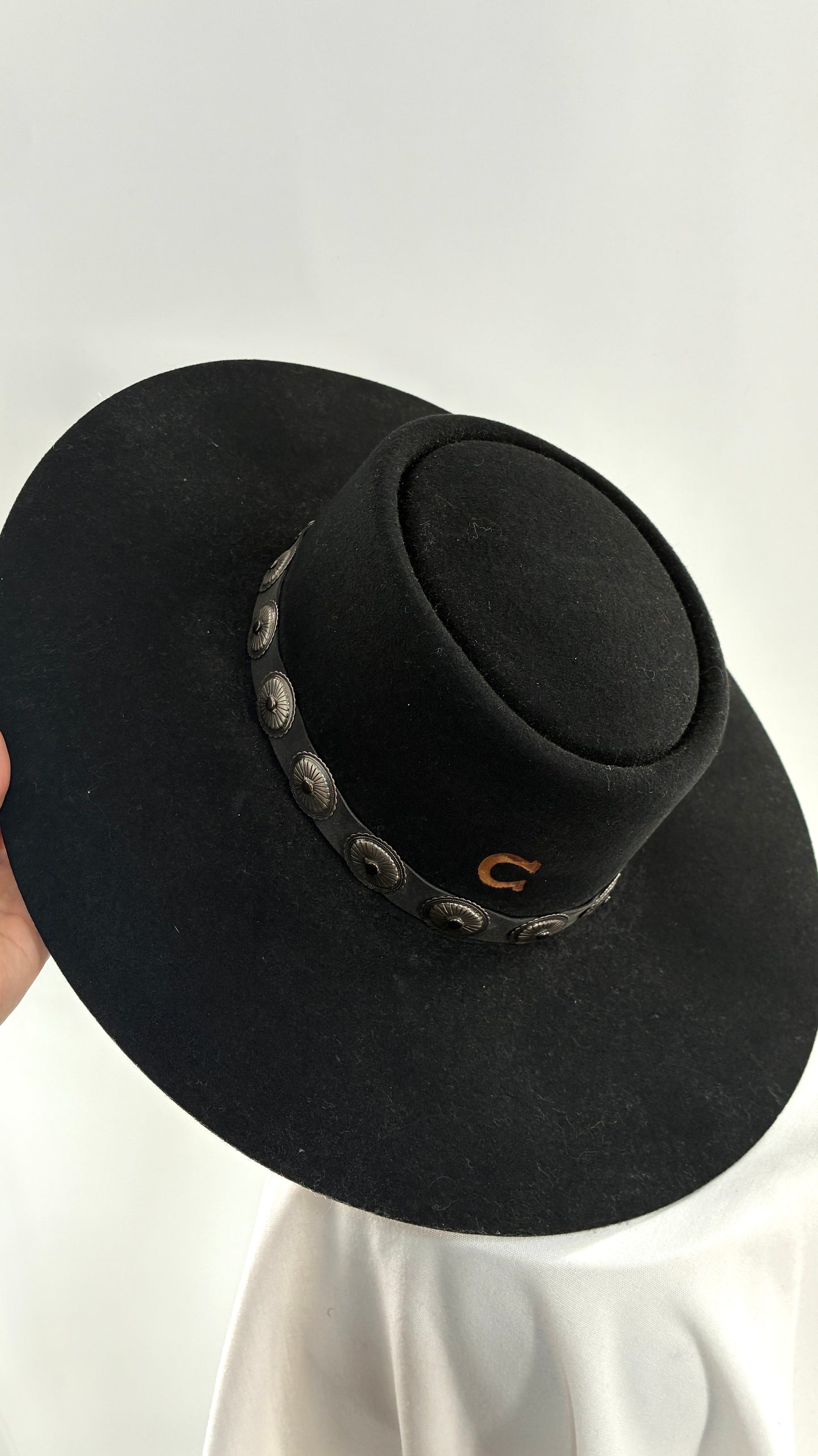 Vintage CHARLIE1HORSE High Desert Black 100% Wool Wide Brim Hat