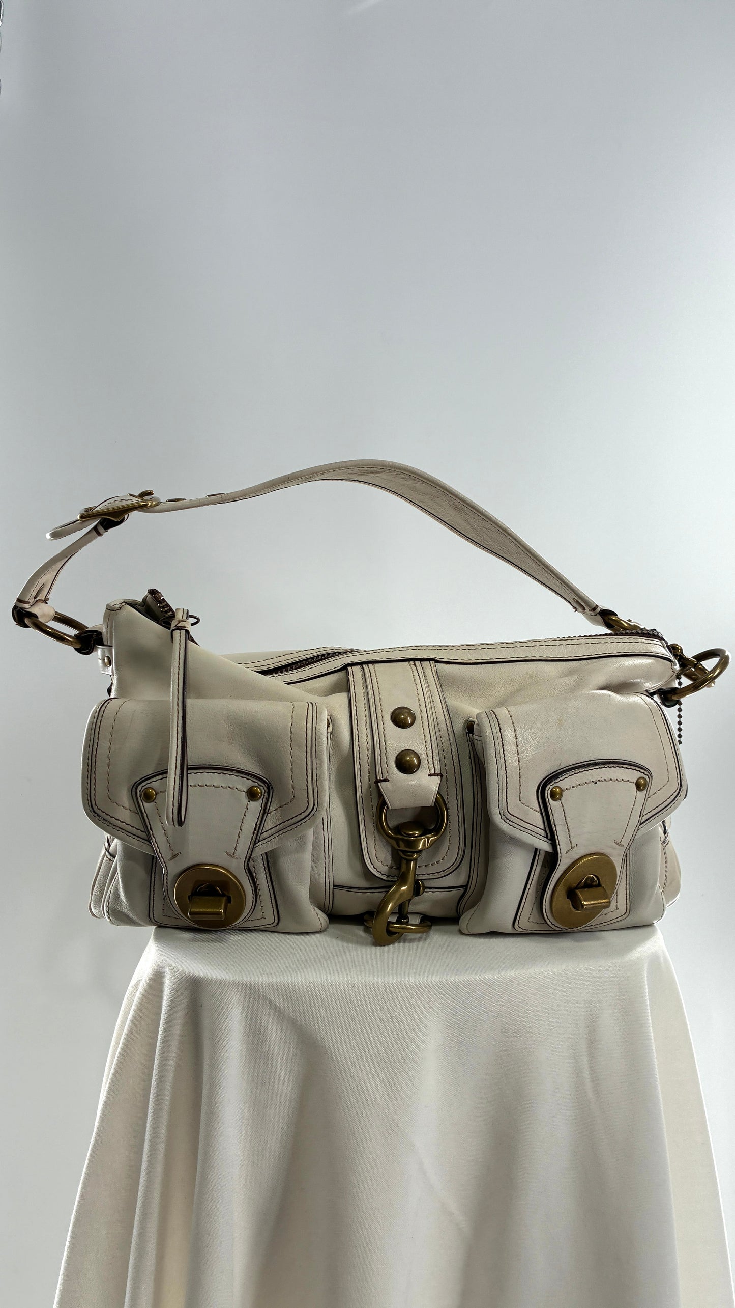 RARE COACH 65th Anniversary Legacy Leather Oversized Turnlock Shoulder Bag