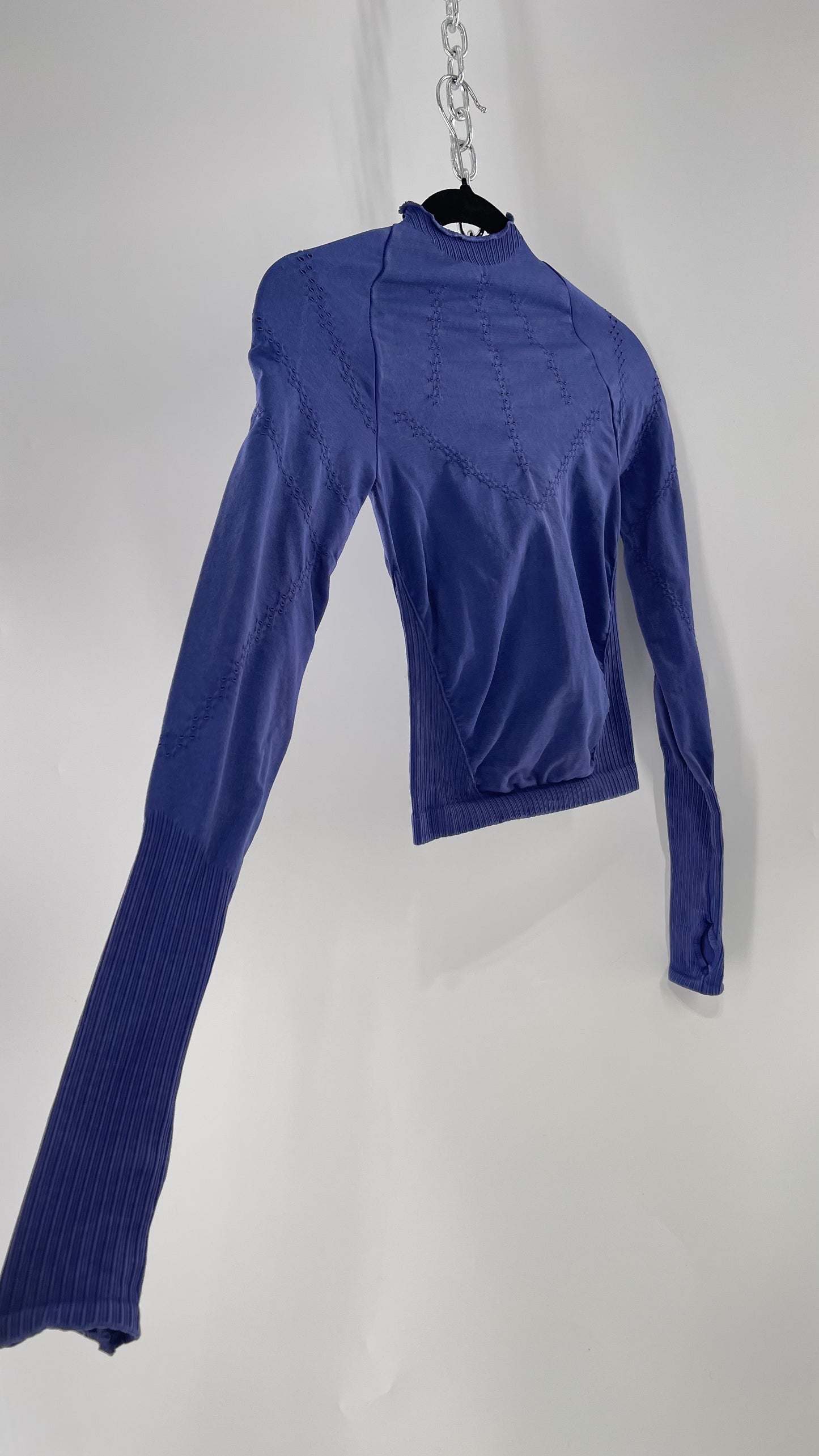 Free People Movement Spandex Perforated Purple Skim Top (XS/S)
