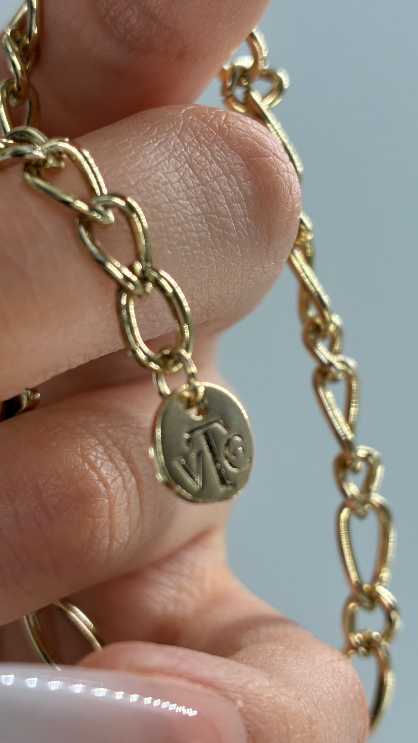 Gold Link Bracelet with Rhinestone Encrusted Heart Clasp