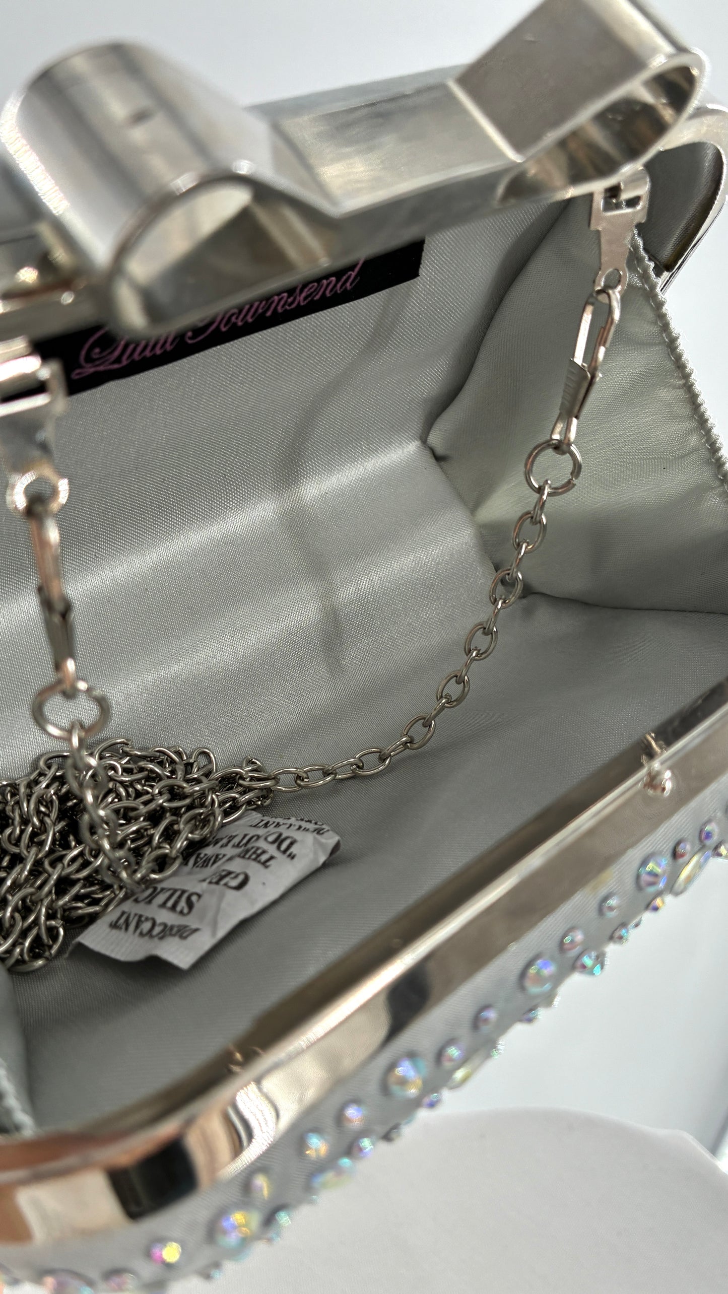 Vintage Lulu Townsend Silver Purse with Iridescent Gems